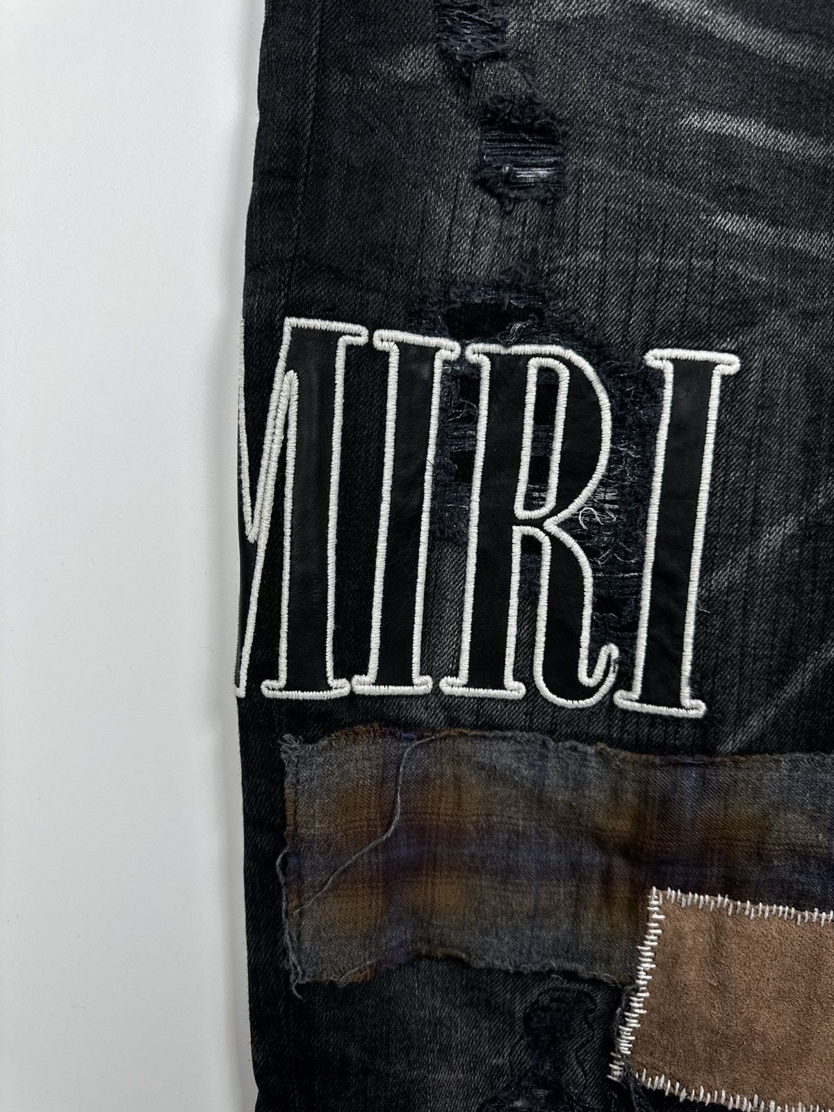 Amiri Amiri Grunge Patch Black Jeans Size US 33 - 6 Thumbnail