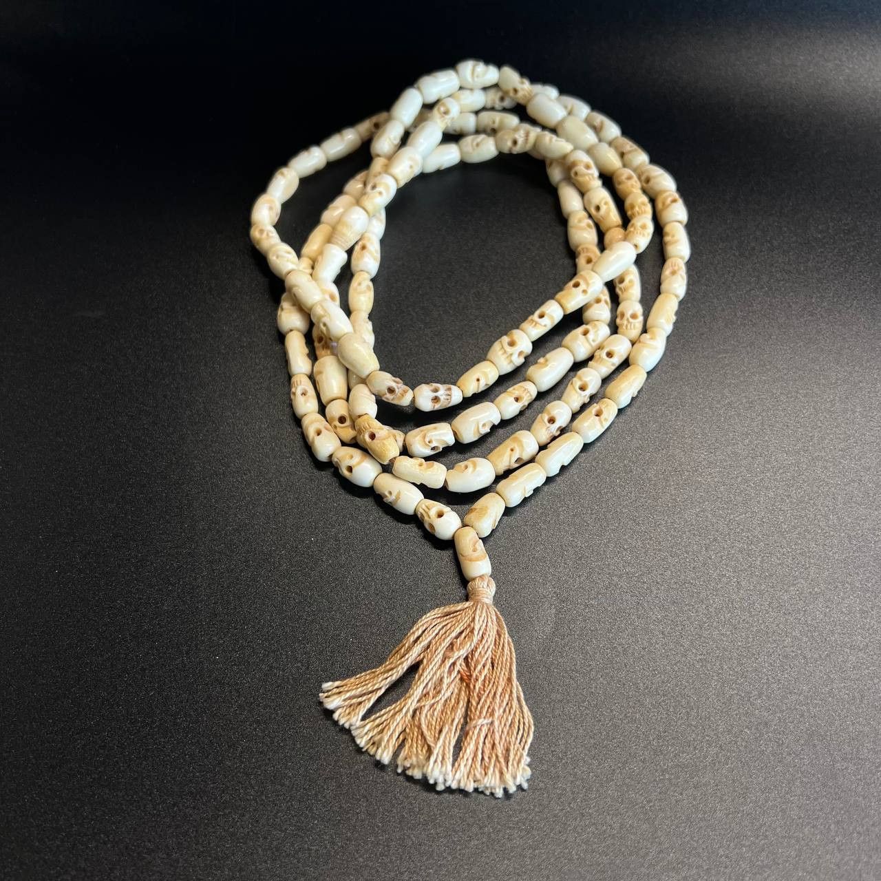 Vintage 106 Prayer Bead Buddhism Bone Skull Meditation