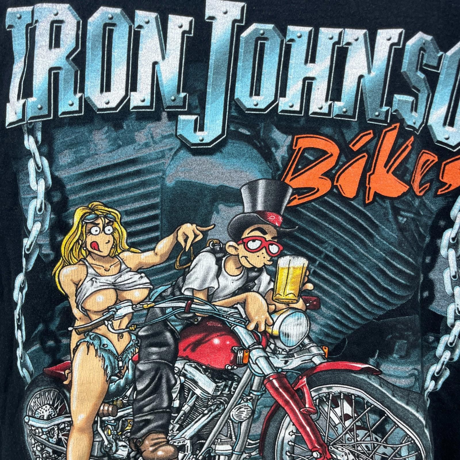 Vintage Vintage Iron Big Johnson Bikes 90s T-Shirt XL Boobs Size US XL / EU 56 / 4 - 3 Thumbnail