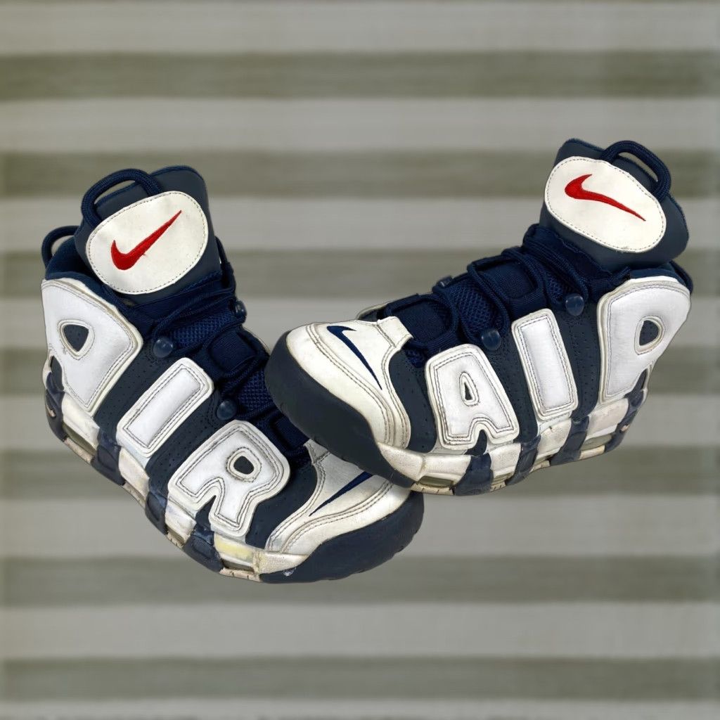 Nike VINTAGE Nike Air More Uptempo Olympic 2016 Mens Athletic Sneaker 414962-104 US 10 White Navy 90s? Size US 9 / EU 42 - 1 Thumbnail