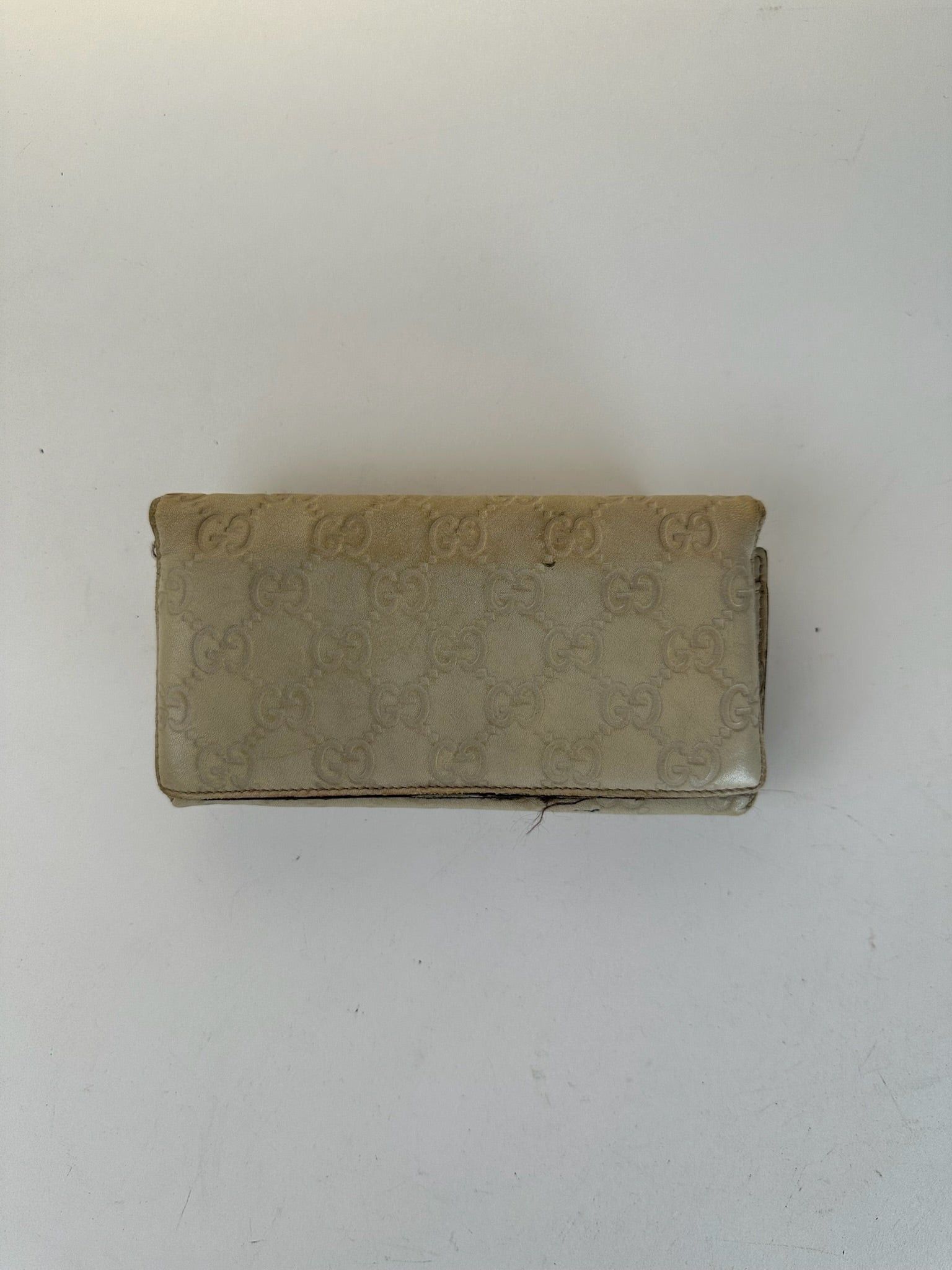 Gucci Vintage Monogramm Leather wallet white Size ONE SIZE - 1 Thumbnail