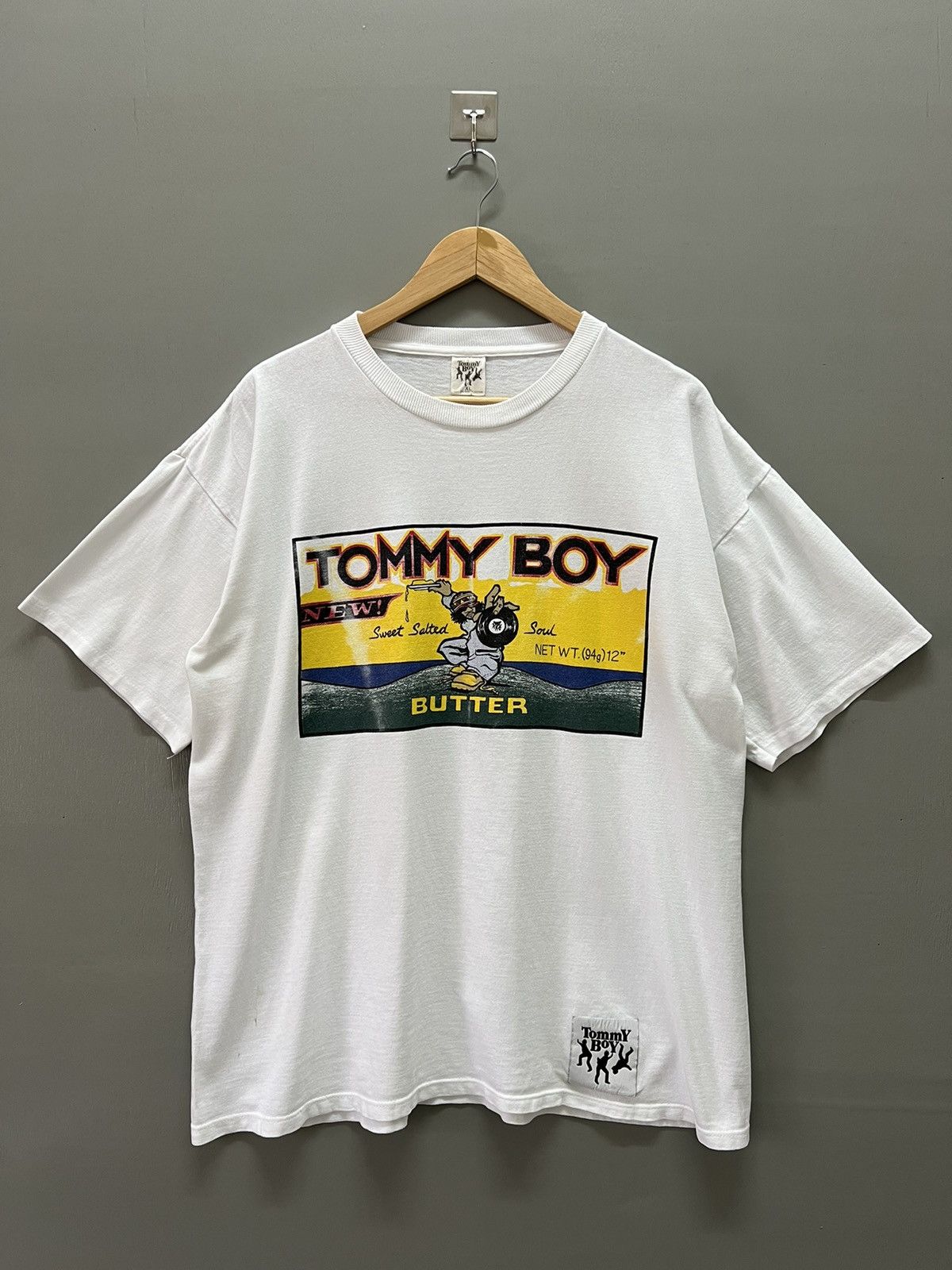 Image of Band Tees x Rap Tees Vintage 90's Tommy Boy Records “Butter” Tees in White, Men's (Size XL)