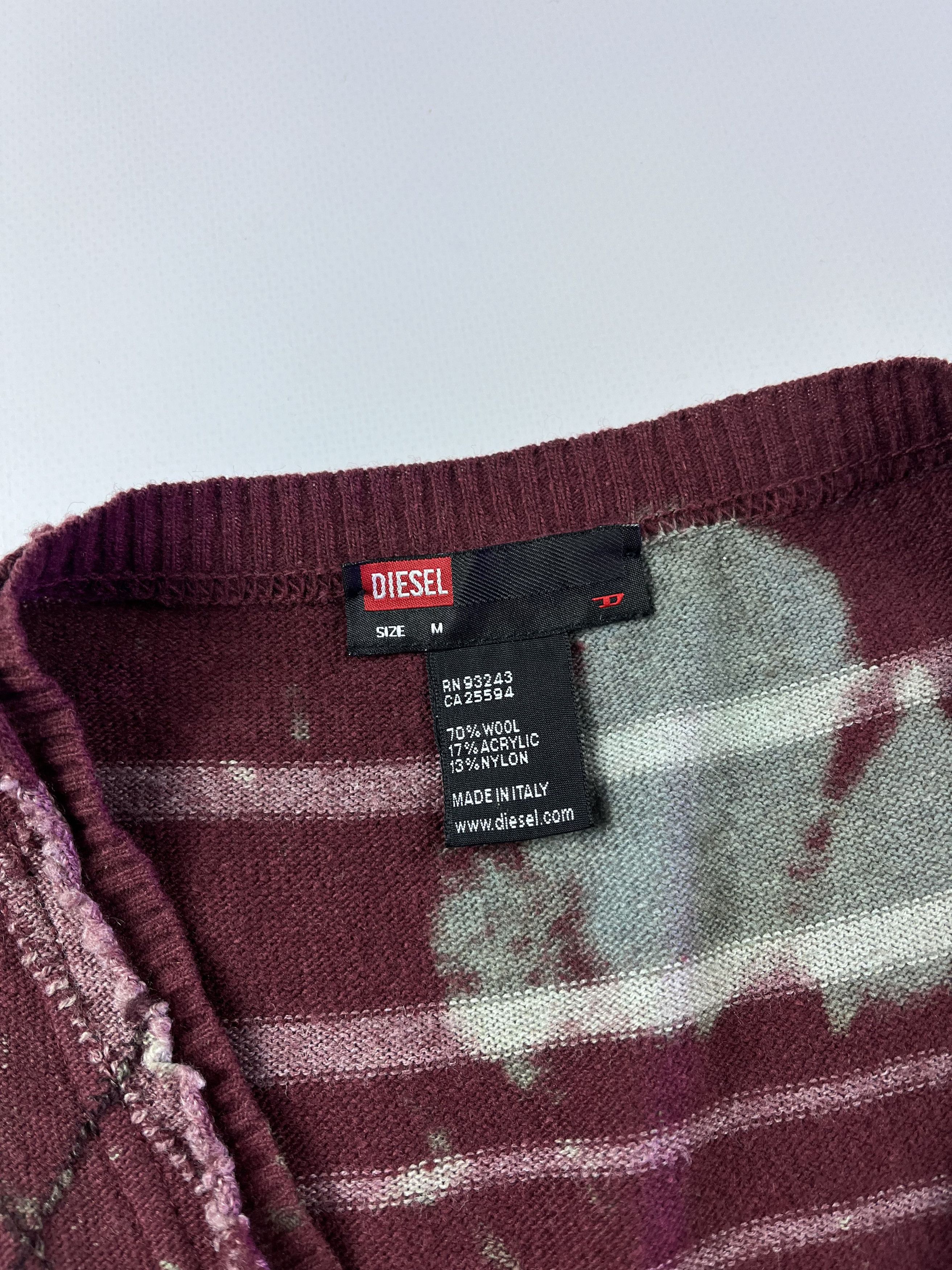 Diesel VTG DIESEL Faded Geometric Patterns Gradient Wool Vest Size US M / EU 48-50 / 2 - 4 Thumbnail
