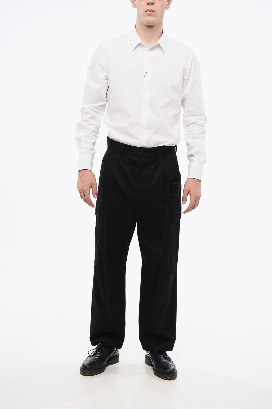 Dolce & Gabbana og1mm0825 Single-Pleated Cargo Pant in Balck Size US 30 / EU 46 - 3 Thumbnail