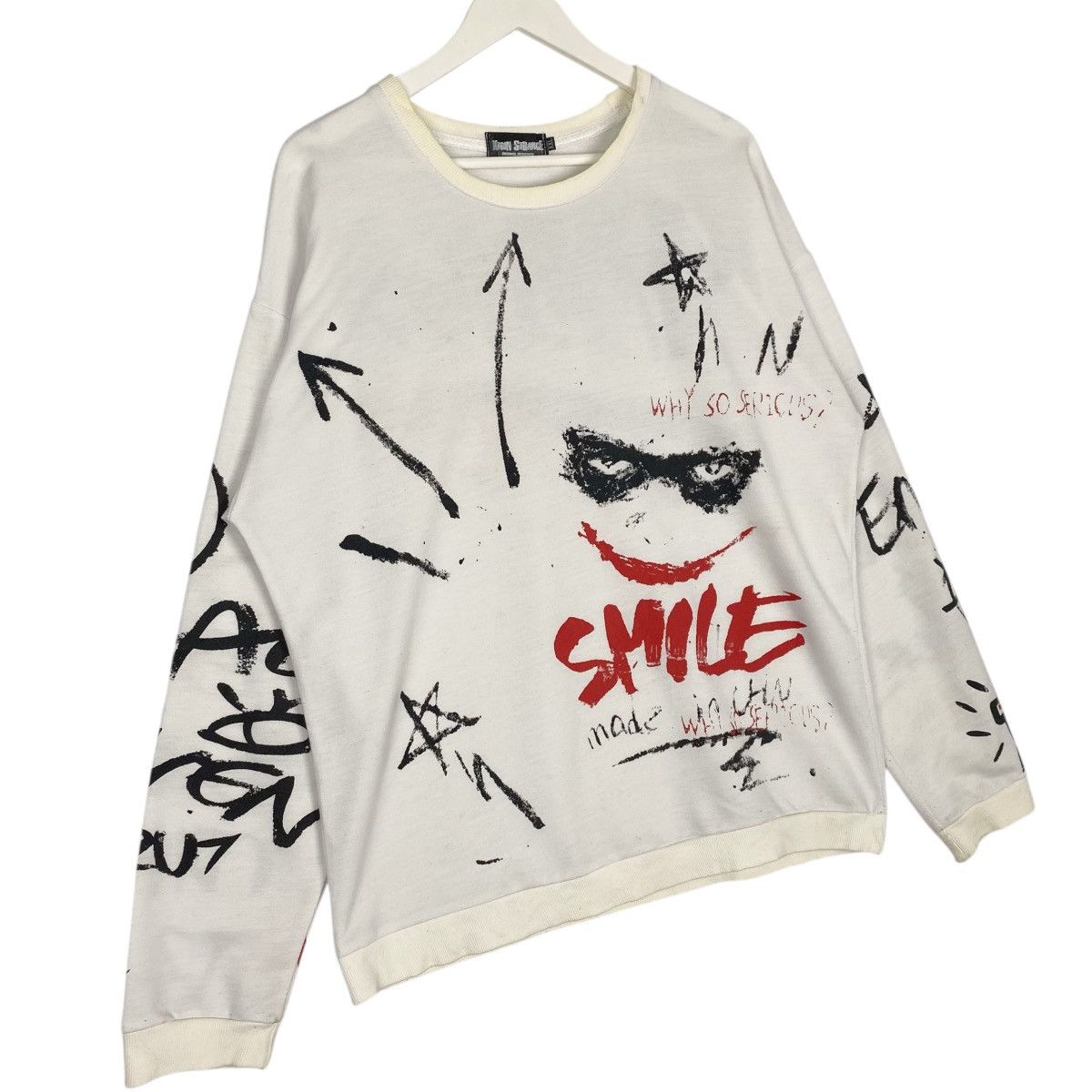 Vintage Vintage The Dark Knight Why So Serious Joker Sweatshirt Whit Size US M / EU 48-50 / 2 - 3 Thumbnail