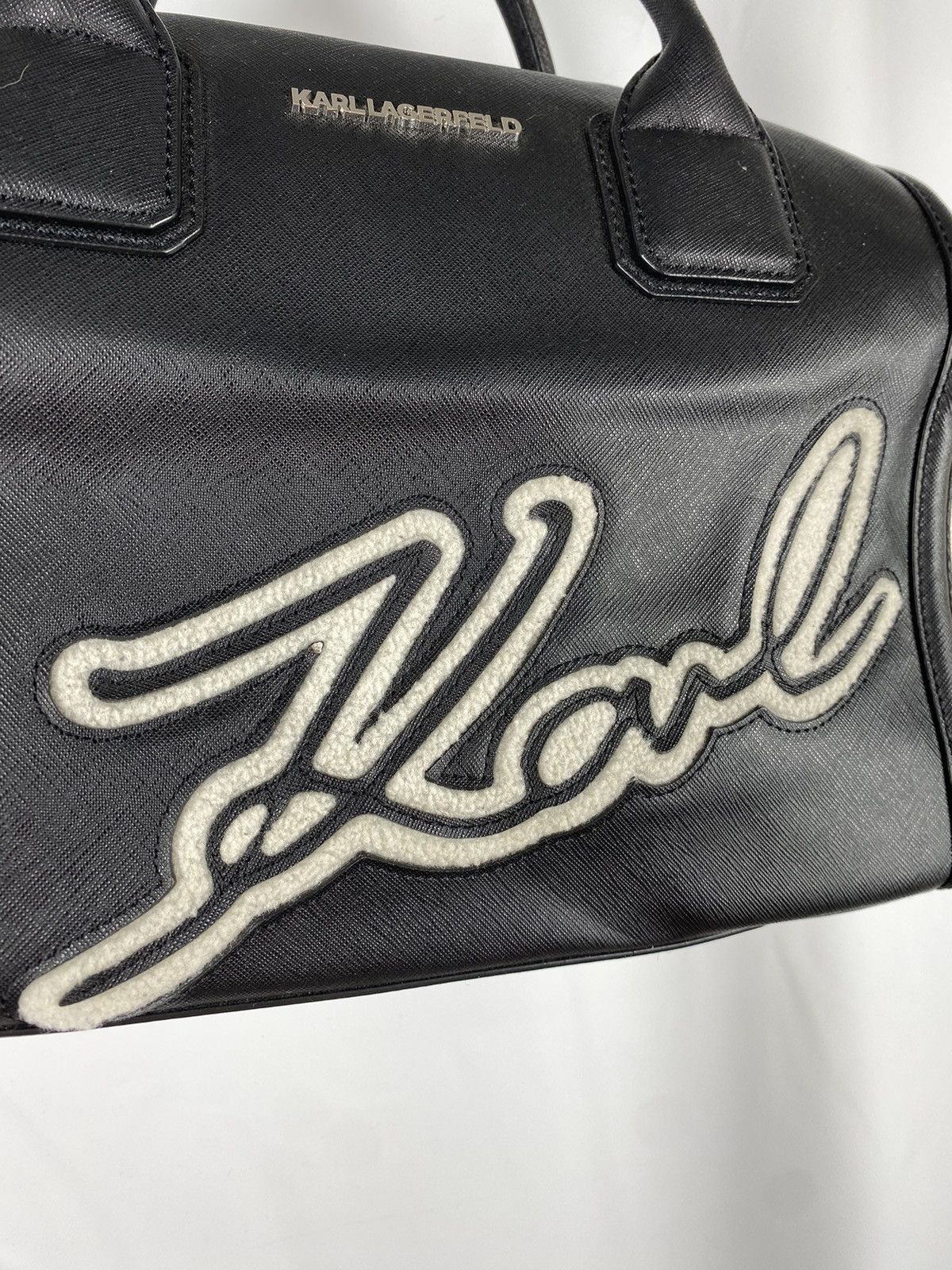 Karl Lagerfeld Karl Lagerfeld Saffiano Leather Logo Handbag Size ONE SIZE - 9 Thumbnail