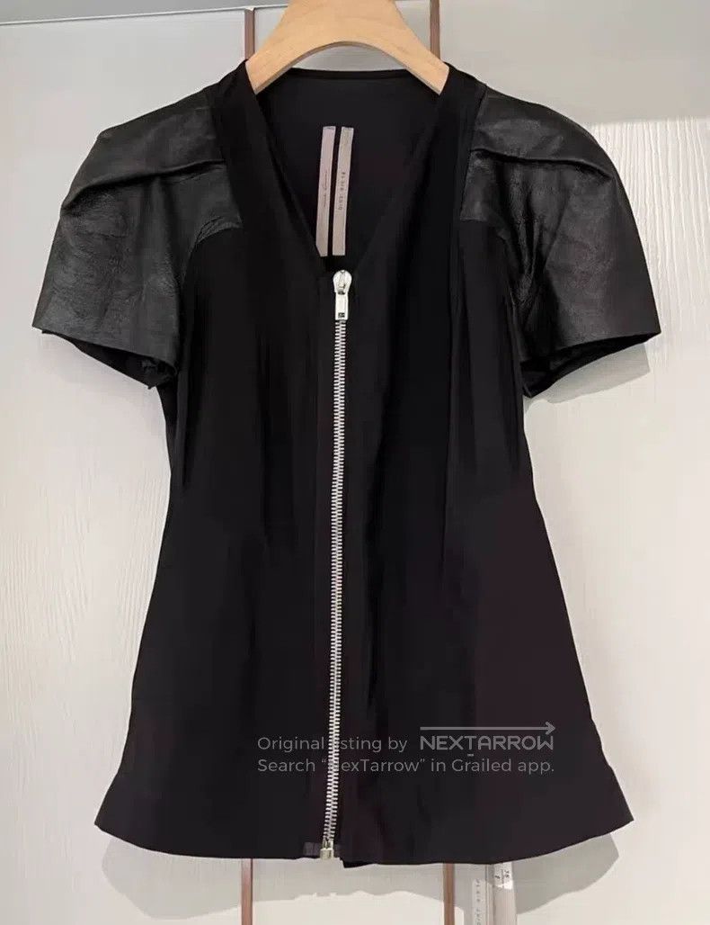 Rick Owens Rick Owens Patchwork Leather Short Sleeve Zip jacket Size XS / US 0-2 / IT 36-38 - 1 Thumbnail