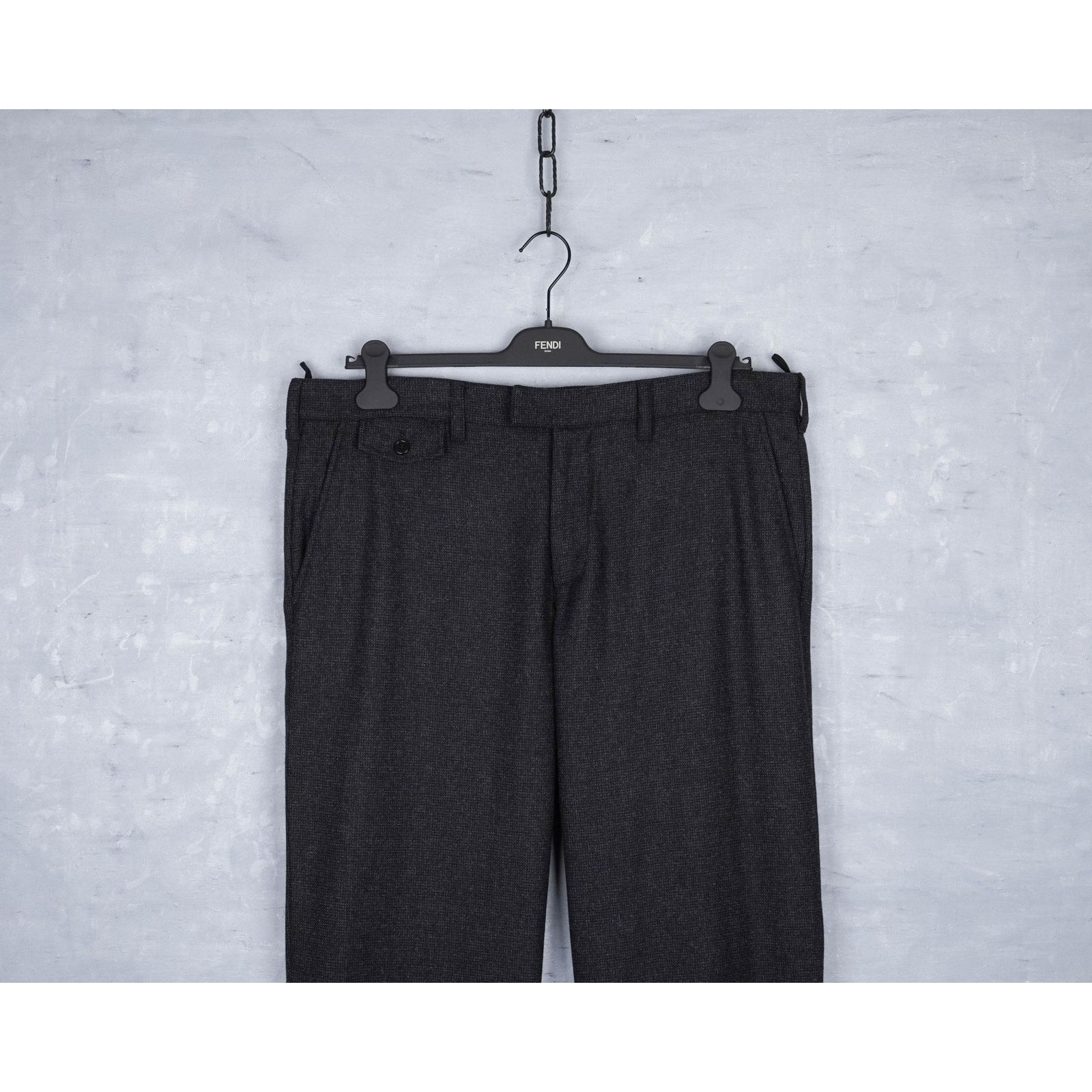 Prada Prada charcoal gray wool blend textured trousers pants Size US 40 / EU 56 - 2 Thumbnail