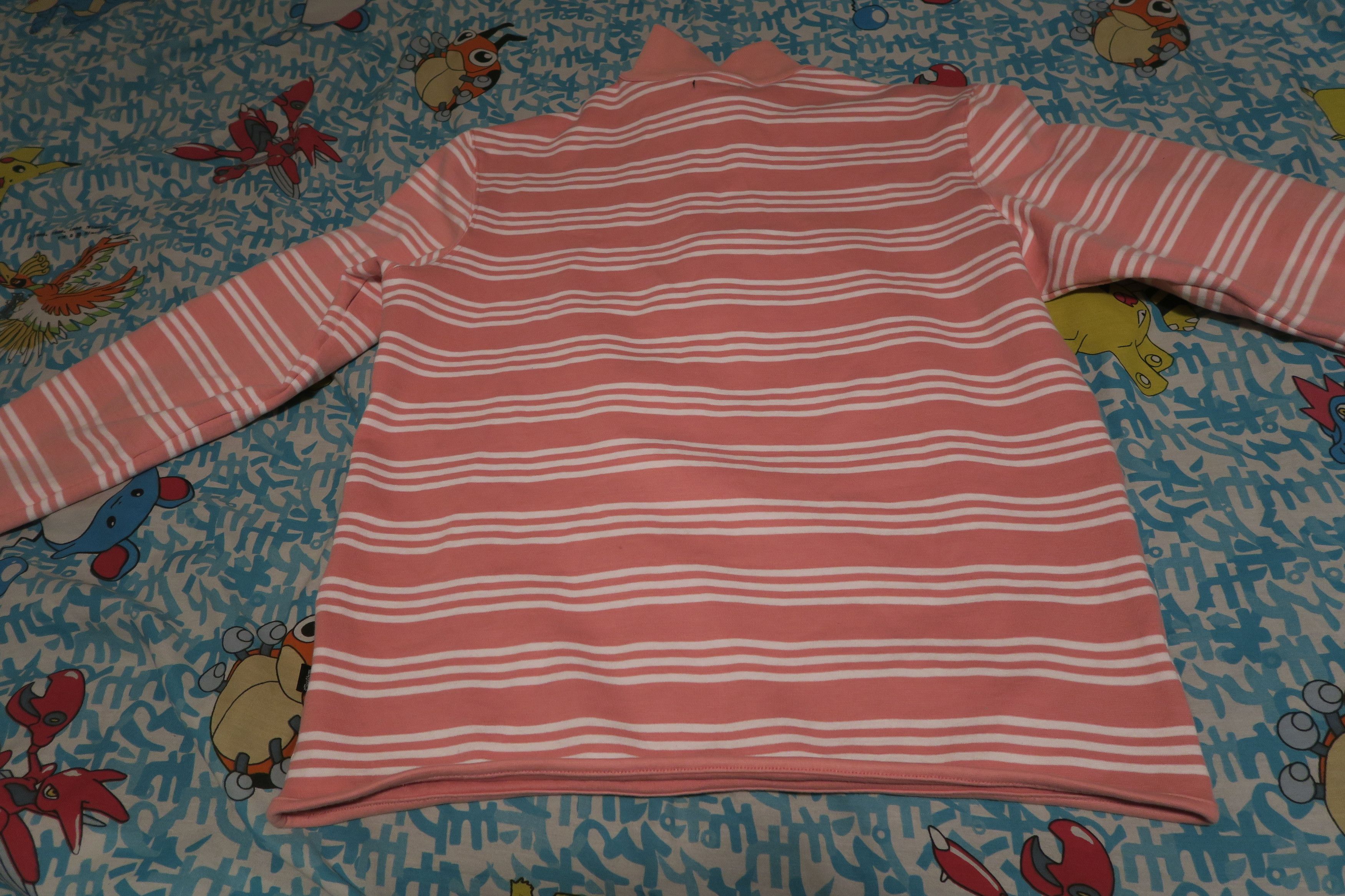 Malbon Malbon Golf Bon Striped 1/4 Zip Pullover Coral Pink Size US L / EU 52-54 / 3 - 9 Thumbnail