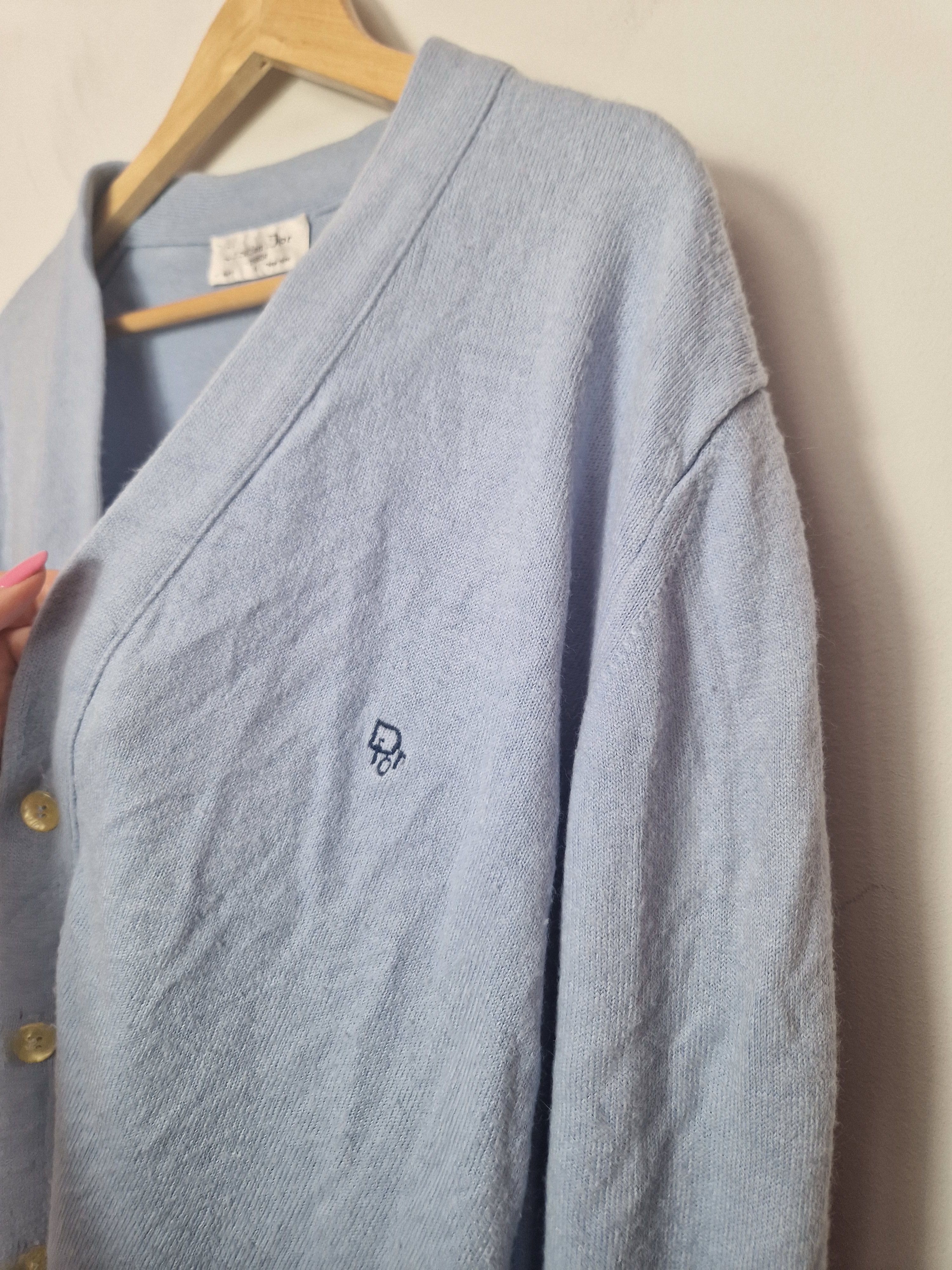 Dior × Hedi Slimane Dior vintage baby blue cardigan Size US XL / EU 56 / 4 - 3 Thumbnail