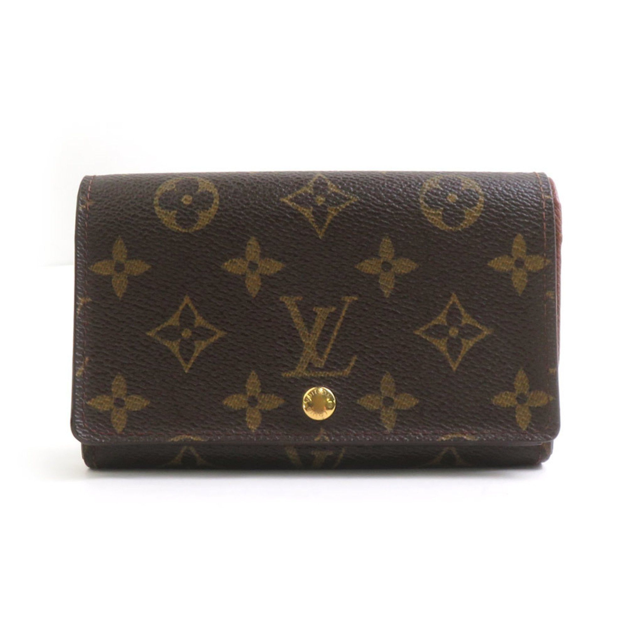 Louis Vuitton Bi-fold wallet Monogram Porte Monnaie Bi-Tresor canvas Brown Women's M61730 e60420g