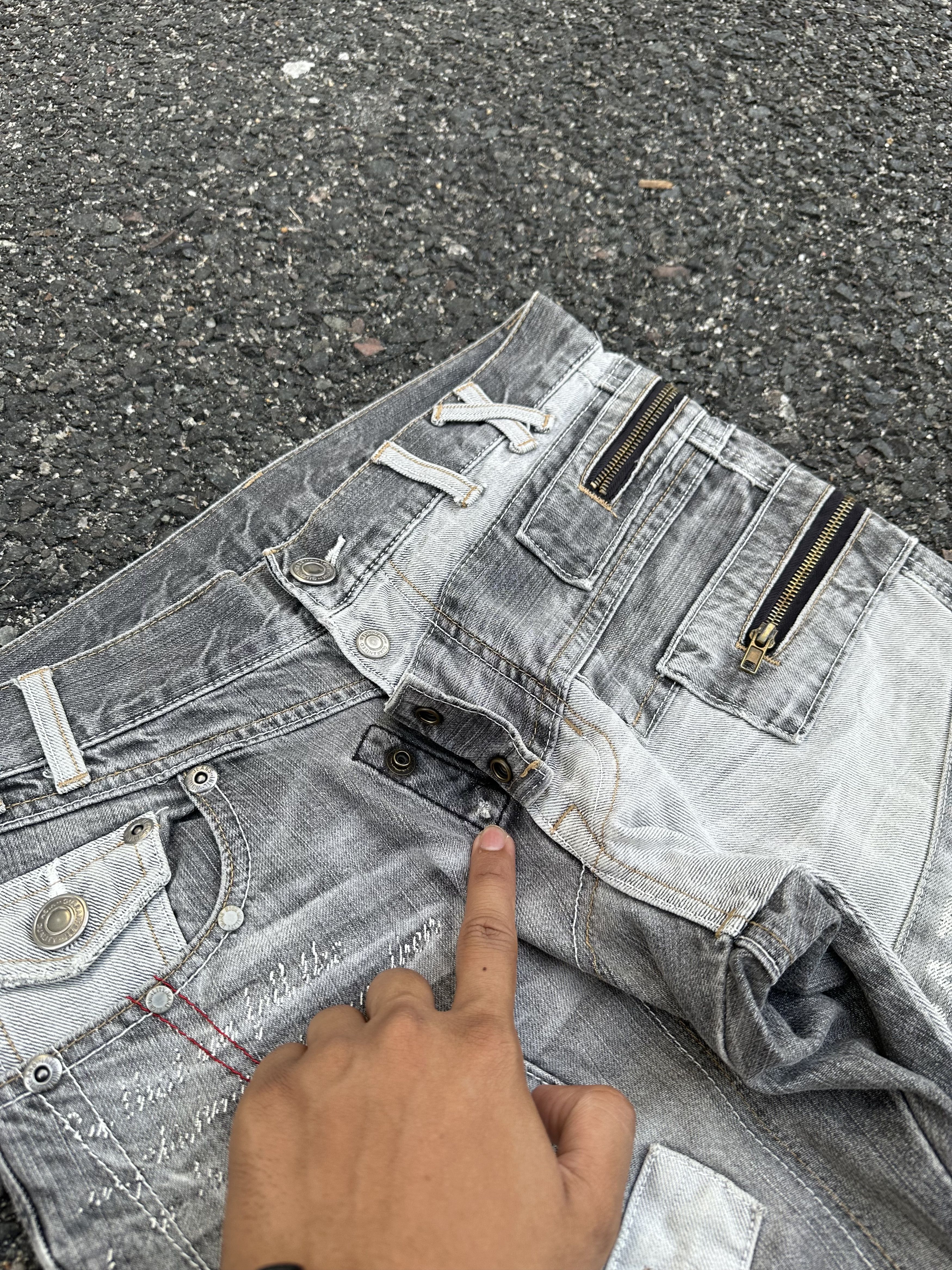 If Six Was Nine DENIM PANTS VINTAGE DOUBLE WAIST PUNK STYLE Size US 30 / EU 46 - 7 Thumbnail