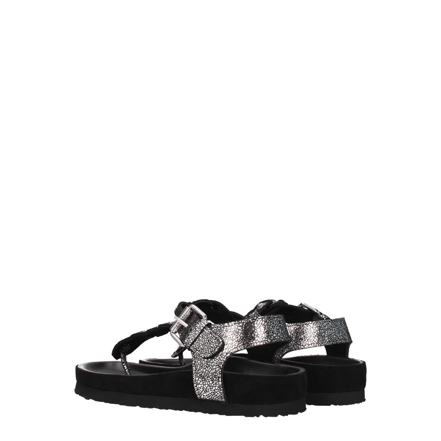 Isabel Marant ob1o1e1124 Suede Flip Flops in Black Silver Size US 6 / IT 36 - 4 Thumbnail