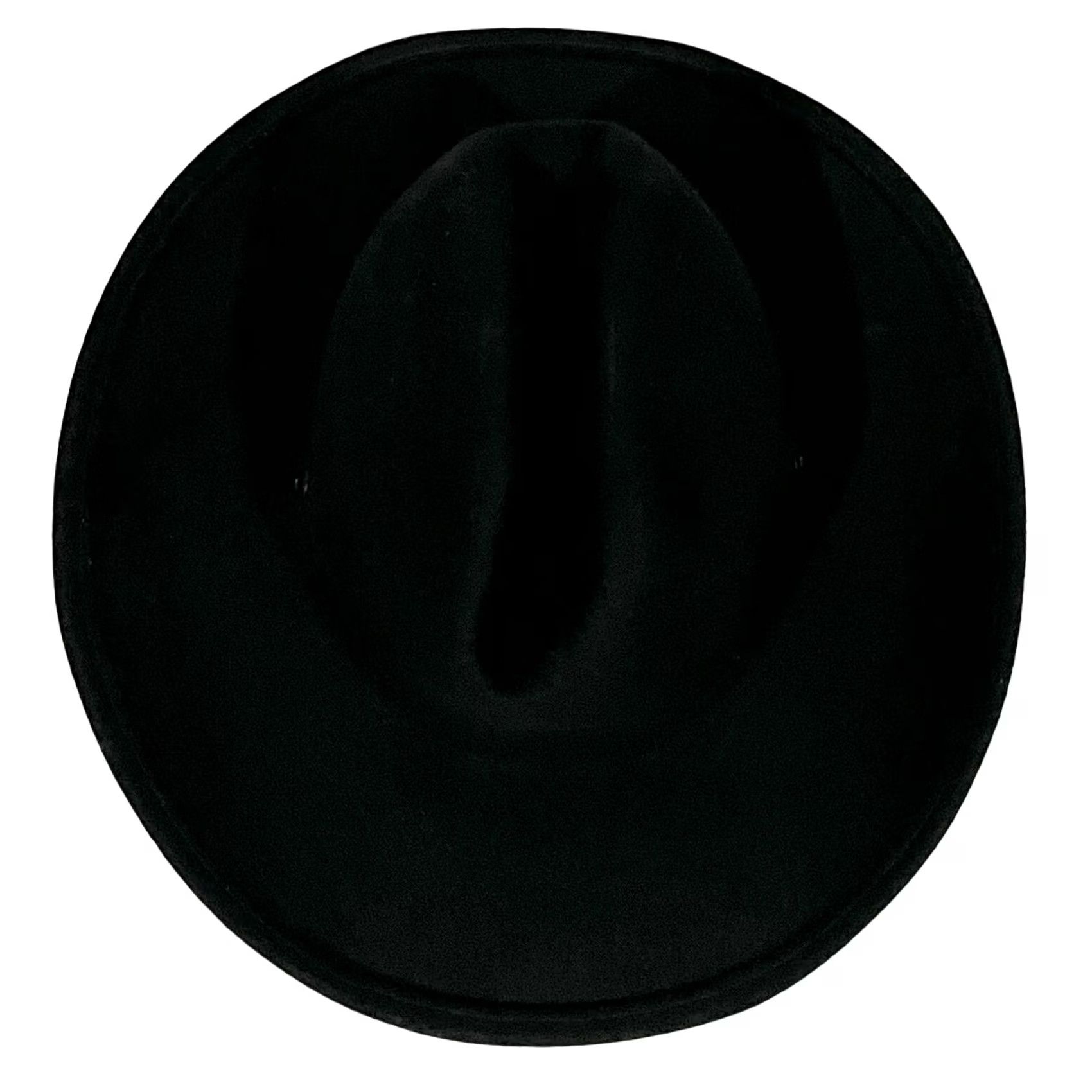 Vintage Nobu Creations Women’s Wool Hat Western Solid Black Wide Brim Fedora Felt One Size Black Womens Western Wool Hat Size ONE SIZE - 7 Thumbnail