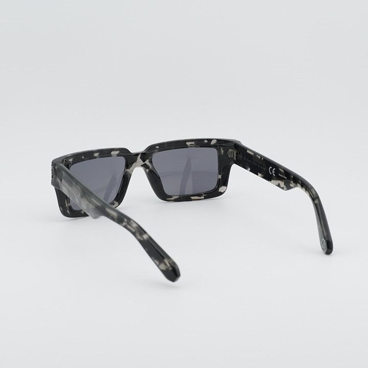 Philipp Plein Philipp Plein SPP044M 809X Sunglasses Black Rectangle Frame Size ONE SIZE - 4 Thumbnail