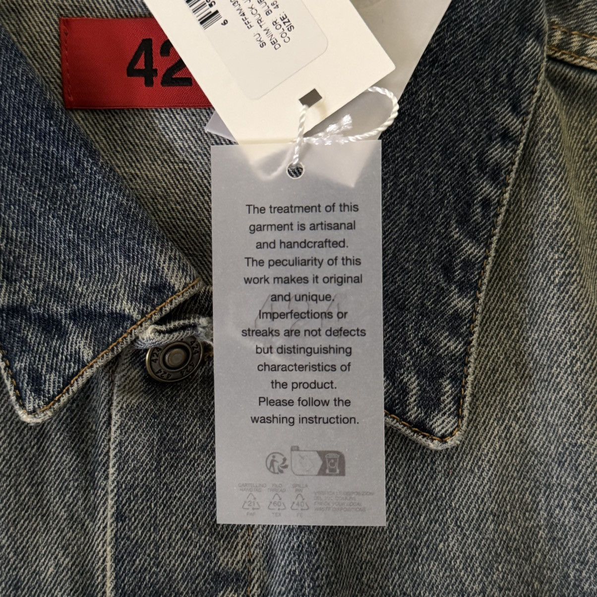 424 424 Collection Indigo Pleated Detail Trucker Denim Jacket Size US S / EU 44-46 / 1 - 11 Thumbnail