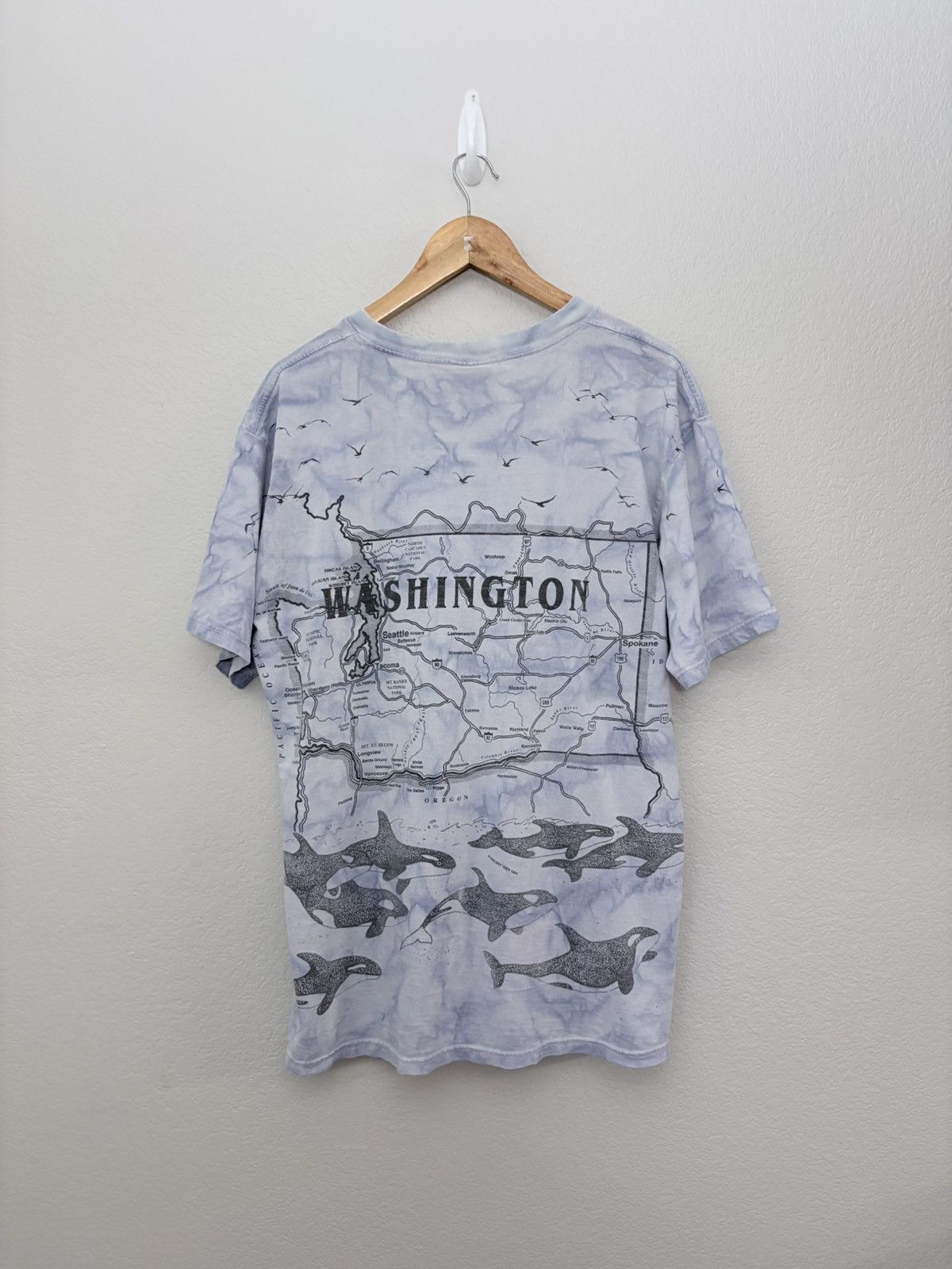 Vintage 90’s Washington State All Over Print Map Vintage Souvenir T Size US XL / EU 56 / 4 - 2 Thumbnail