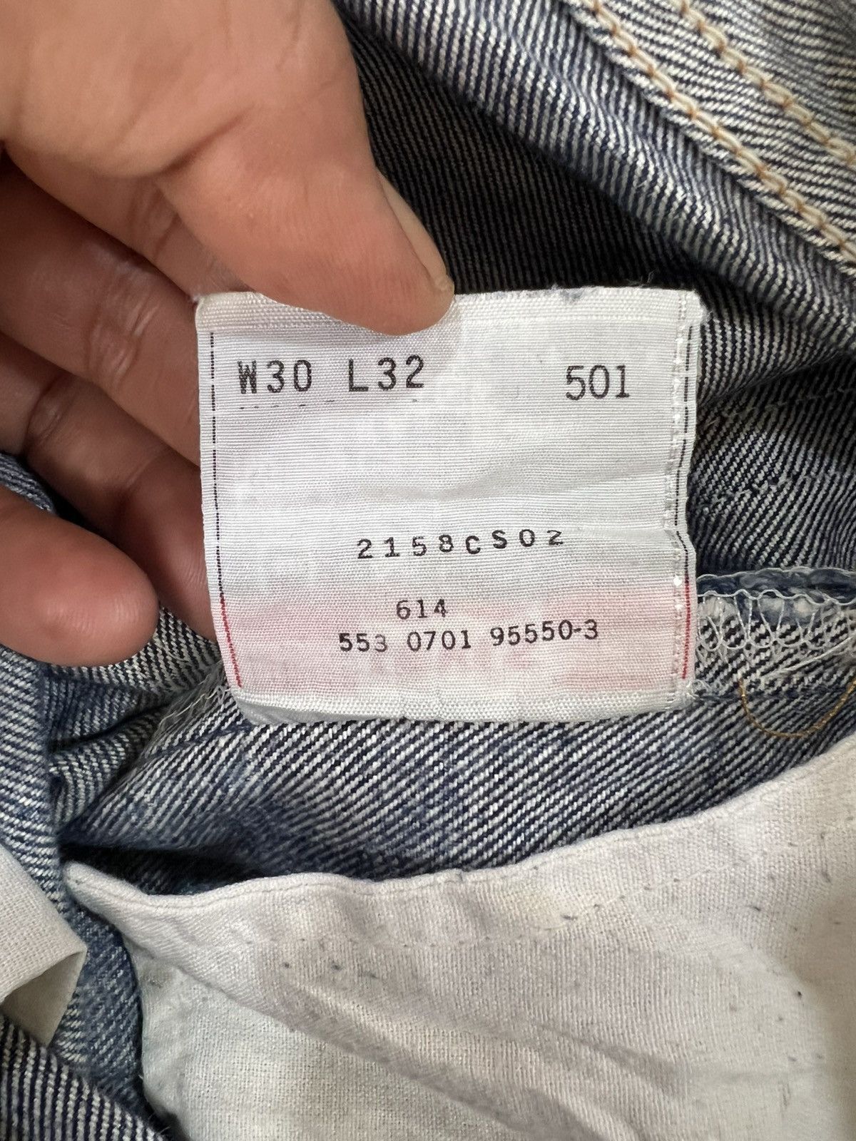 Levi's 🔥Thrash Vintage Levis 501 Button 553 Distressed Denim Size US 30 / EU 46 - 18 Thumbnail