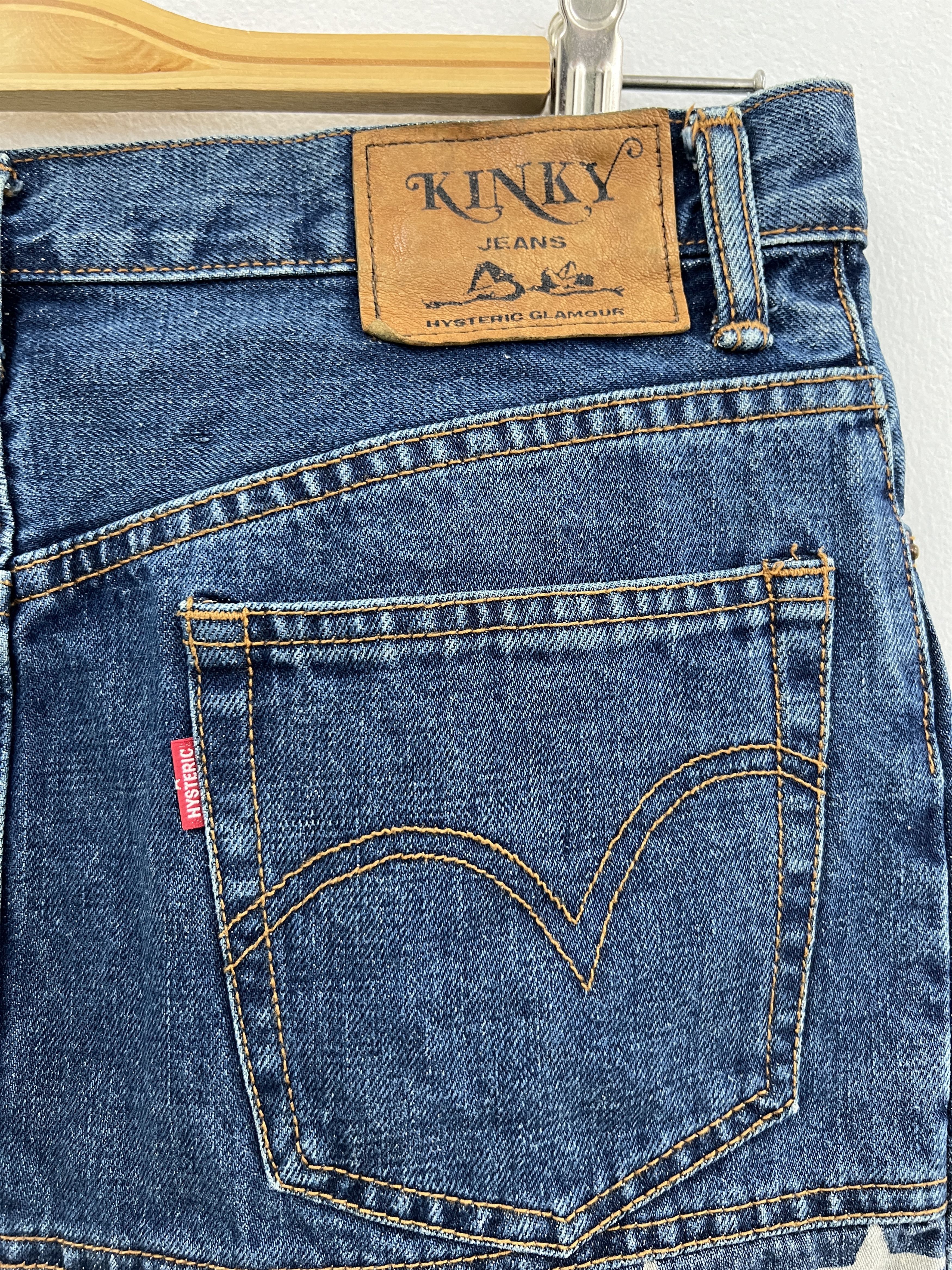 Hysteric Glamour Kinky Jeans HYSTERIC GLAMOUR Patchwork Mini Skirt GTMPT720 Size 31" - 2 Thumbnail