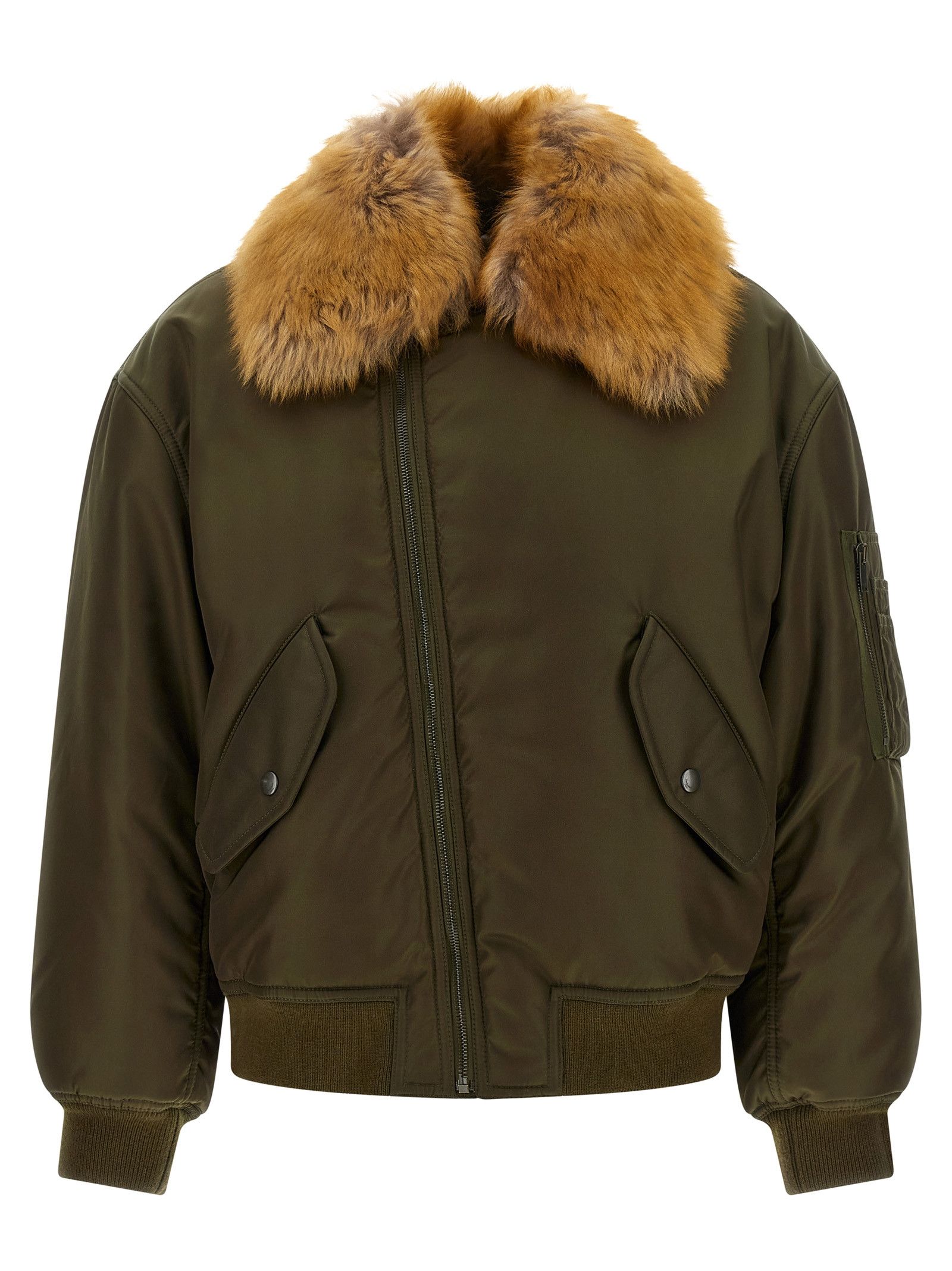 Saint Laurent Paris Removable shearling neck bomber jacket | Grailed