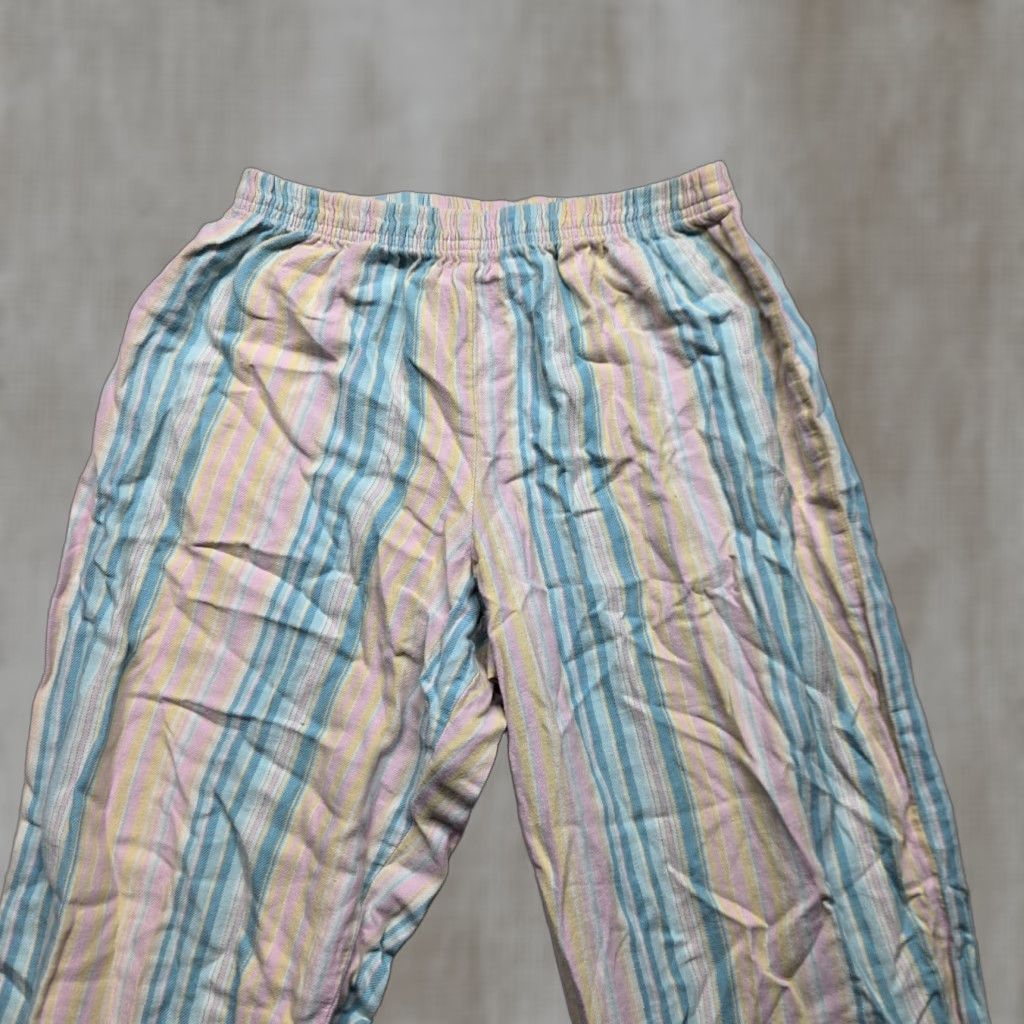 Joe Boxer Joe Boxer Pajama Pants Striped Multicolor Adult Women's M Medium Blue Christmas Geometric Fleece Polyester Drawstring Regular Pants Womens Size 32" / US 10 / IT 46 - 1 Thumbnail