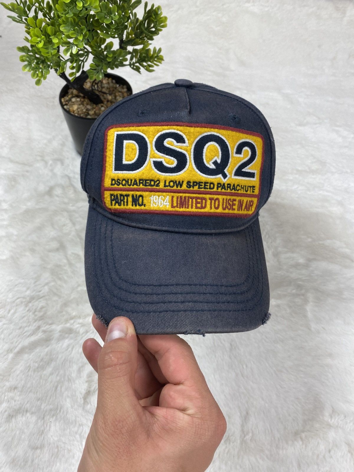 Dsquared2 Dsquared2 DSQ2 Baseball Cap Navy Blue Parachute Patch Size ONE SIZE - 2 Thumbnail