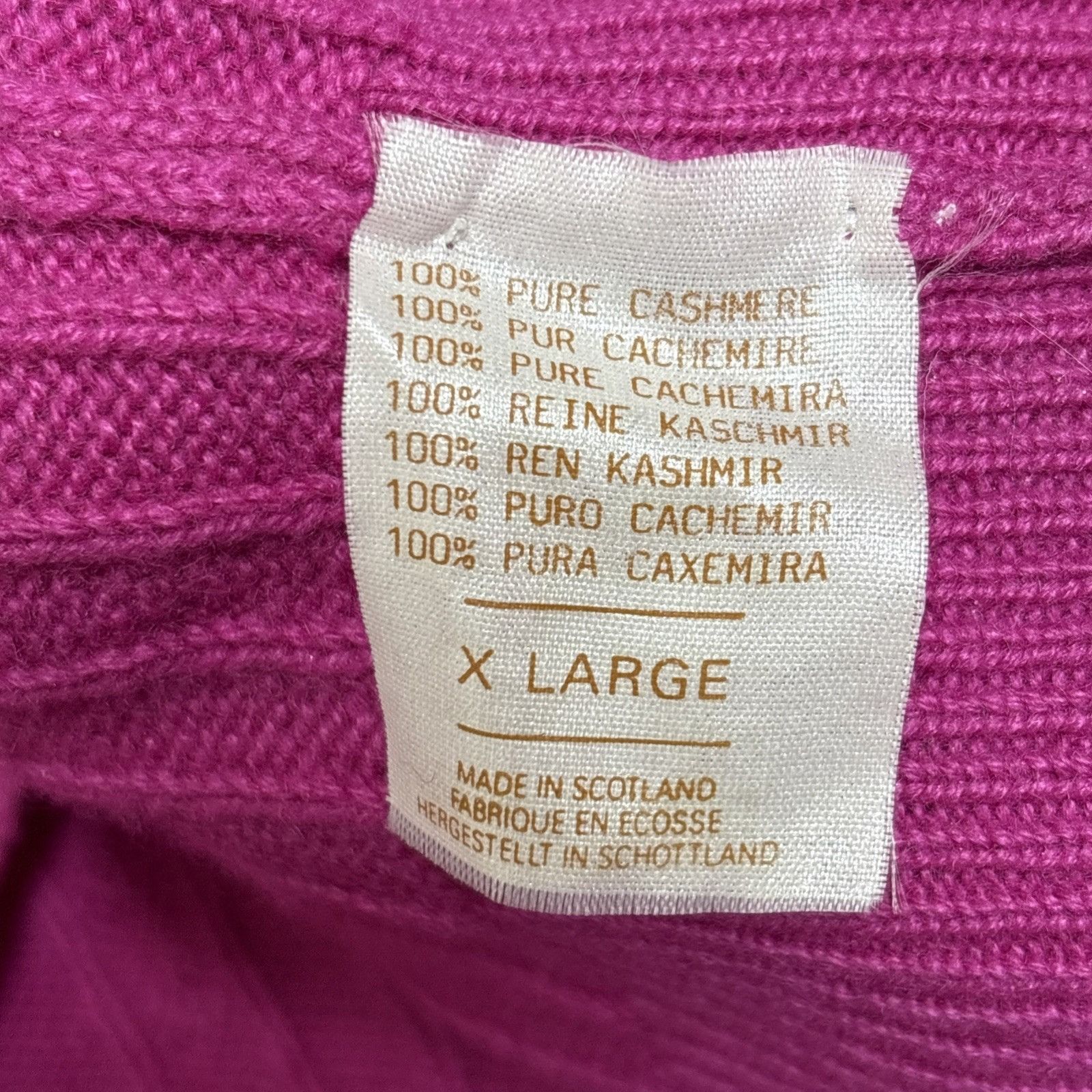 Lyle & Scott Lyle & Scott Cashmere Sweater Womens XL Fuchsia Cable Knit P Size XL / US 12-14 / IT 48-50 - 6 Thumbnail