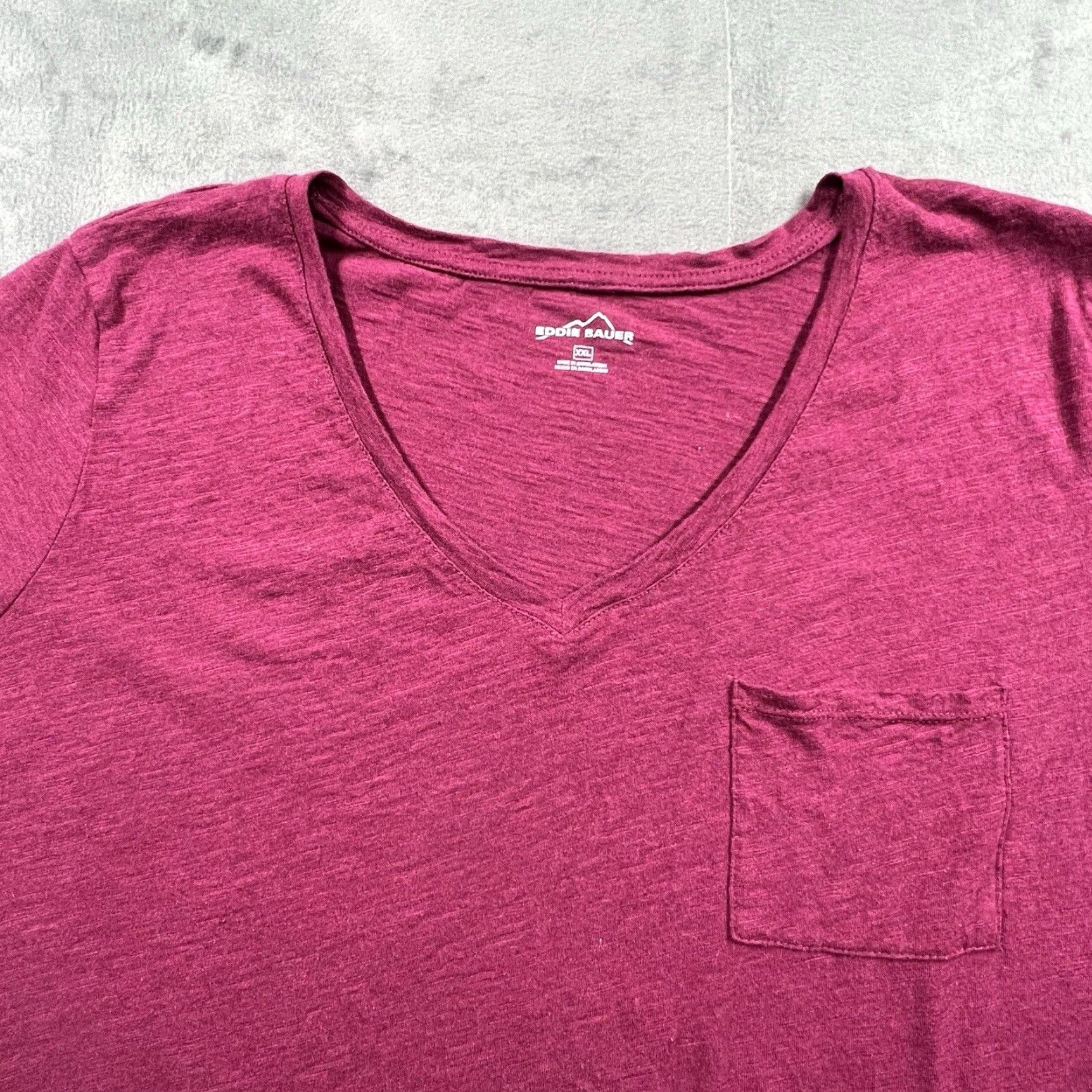 Eddie Bauer Eddie Bauer Women's 2XL Purple V-Neck Cotton Casual Pullover Tee Size XXL / US 16-18 / IT 52-54 - 4 Thumbnail