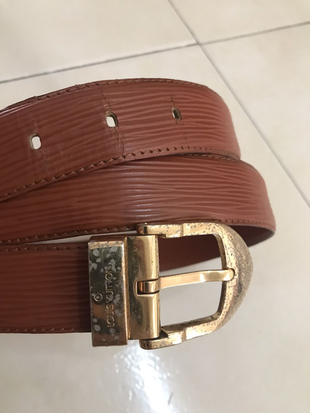Louis Vuitton Vintage Louis Vuitton Epi Leather Brown Belt Size ONE SIZE - 7 Thumbnail