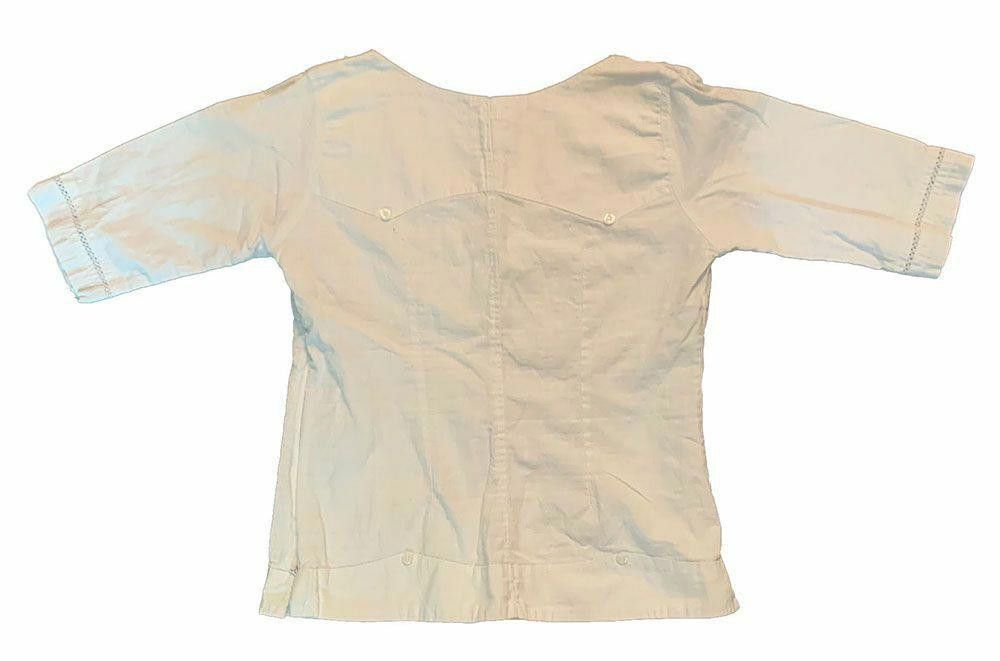 Designer Used White Hand Made Bluse S Size S / US 4 / IT 40 - 2 Thumbnail