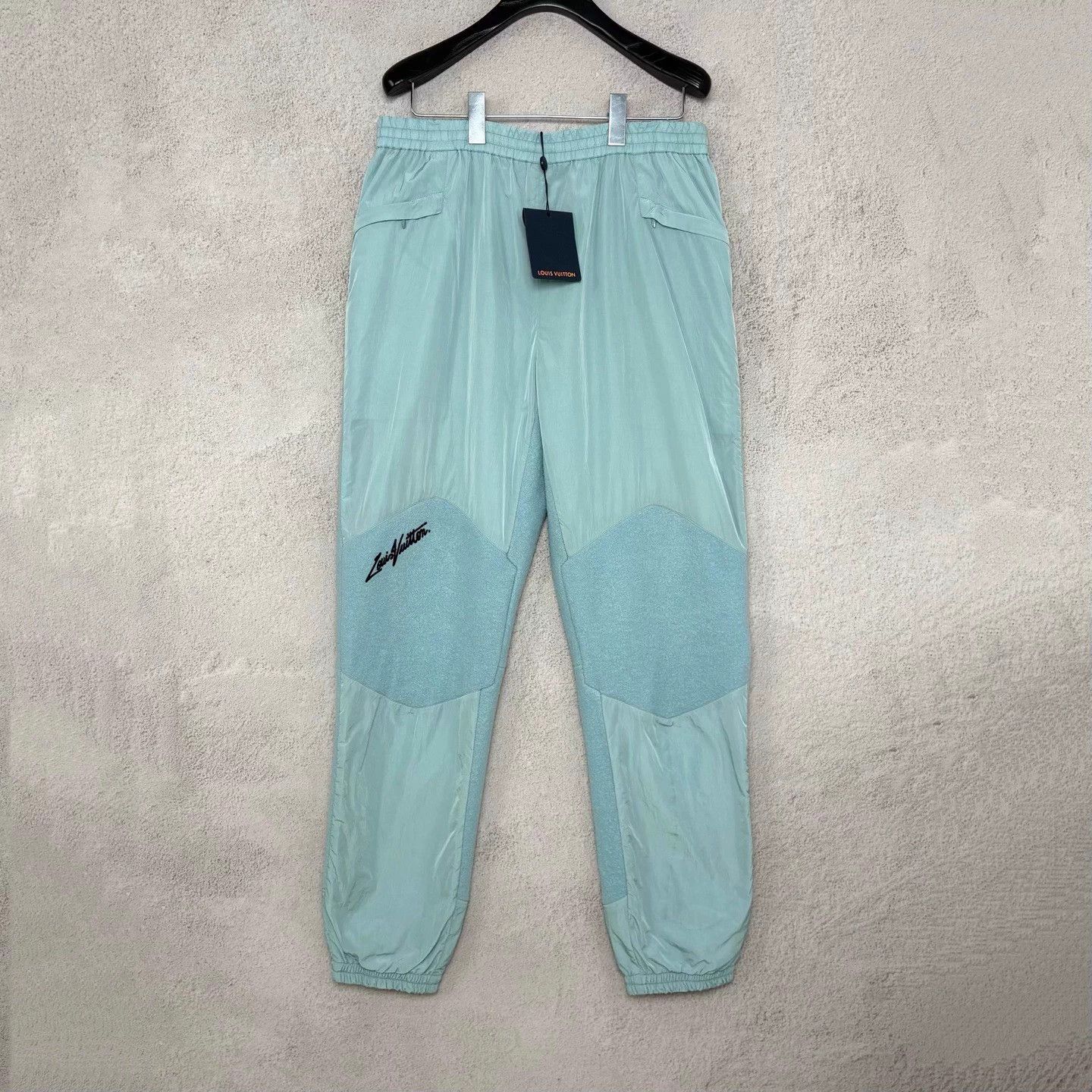 Louis Vuitton LV flocked patchwork dove light blue pants Size US 36 / EU 52 - 1 Thumbnail