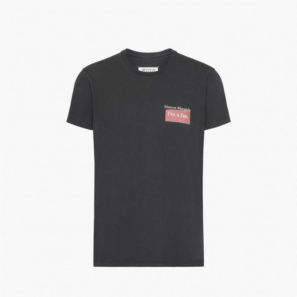 Maison Margiela o1w1db10526 Logo Patch T-Shirt in Charcoal Size US L / EU 52-54 / 3 - 1 Thumbnail