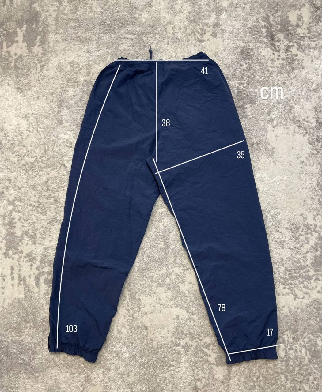 Nike Vintage 90s Nike Nylon Track Pants Navy Blue, Red Swoosh Size US 31 - 15 Thumbnail