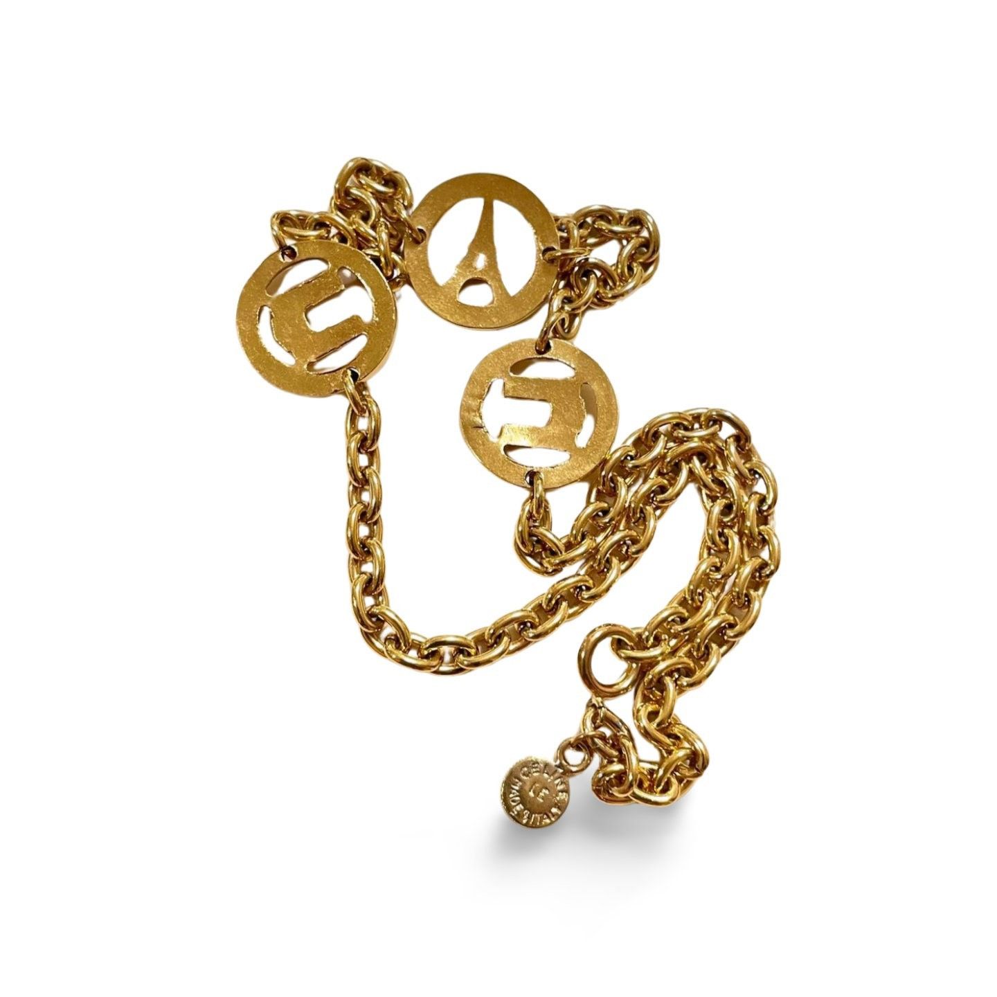 Celine Vintage CELINE golden Eiffel tower, Triomphe charm necklace Size ONE SIZE - 3 Thumbnail