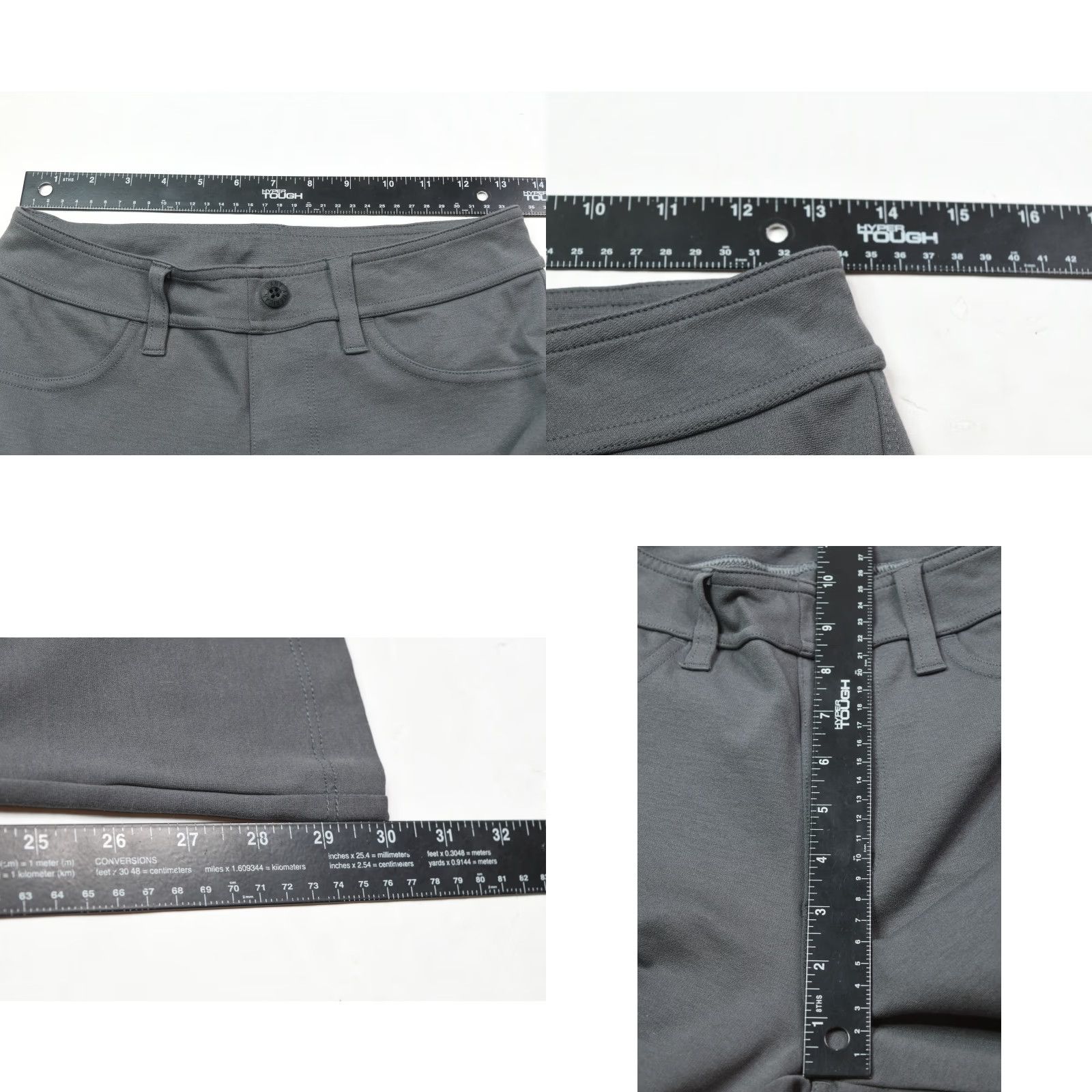 Vintage American Giant Pants Gray Pull-On Stretch Flare-Leg Mid-Rise Slim Women's 8 Casual Dress Pants Size 30" / US 8 / IT 44 - 8 Thumbnail