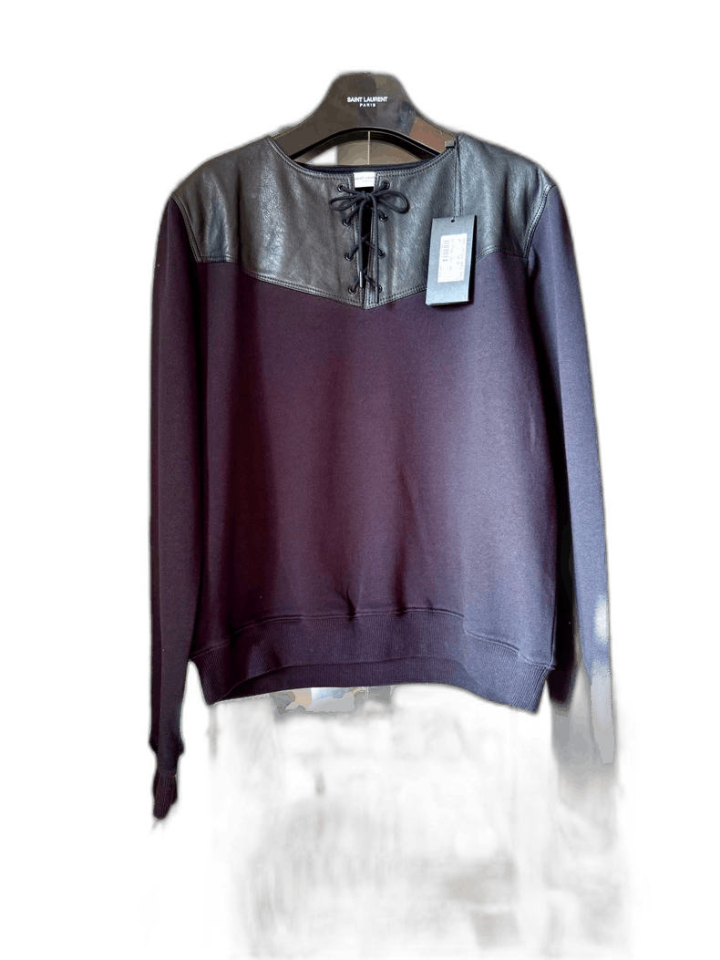 Saint Laurent Paris saint laurent black leather panel hoodie Size US XL / EU 56 / 4 - 1 Thumbnail