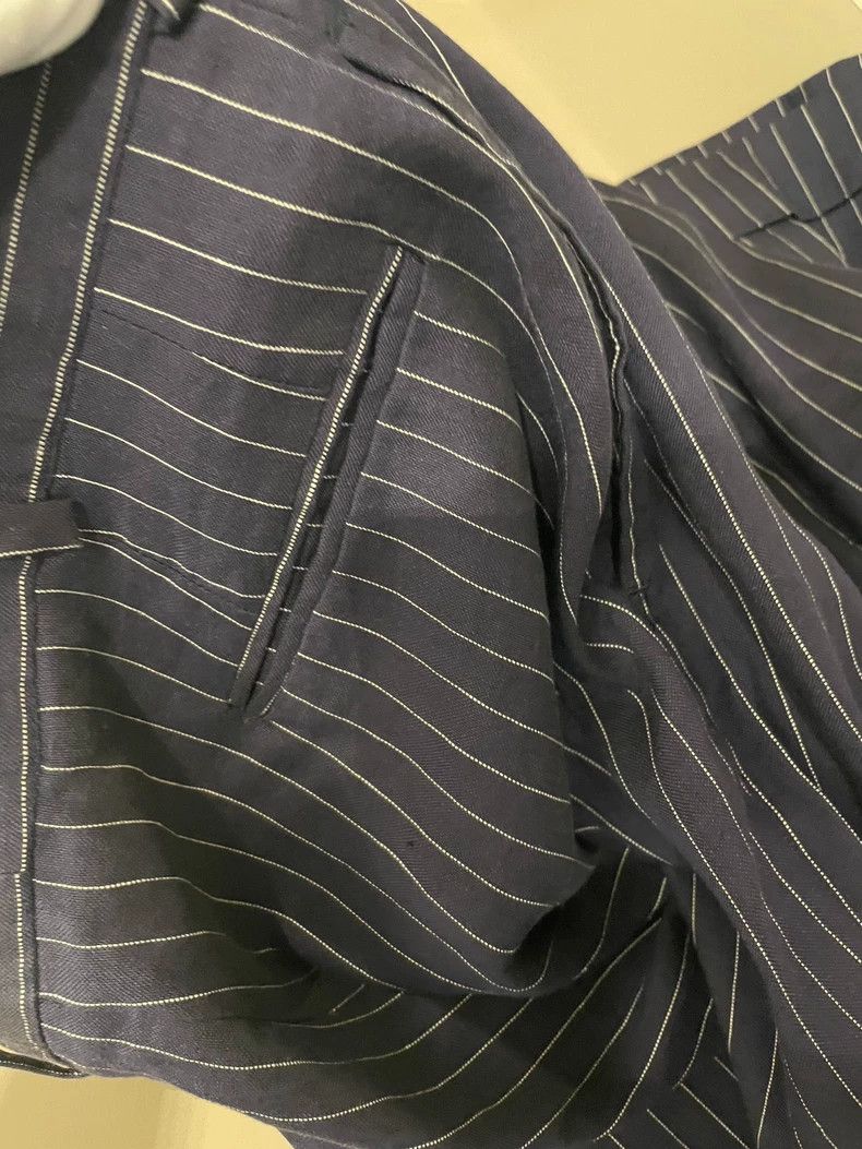 Loro Piana LORO PIANA Blue striped linen trousers Size 26" / US 2 / IT 38 - 8 Thumbnail