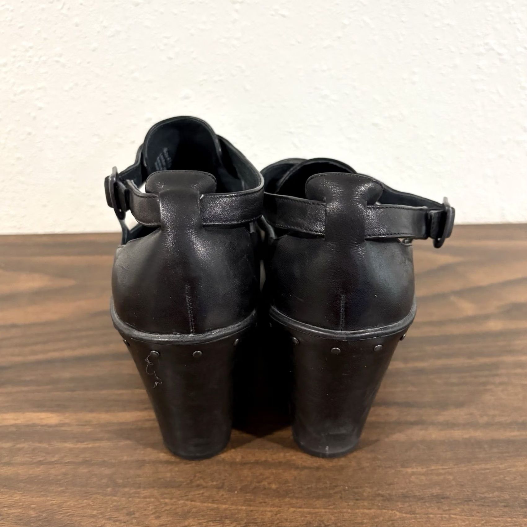 Dansko Dansko Franka Womens Sz 41 US 10.5 11 Strappy Wedge Clog Black Leather Bootie Size US 11 / IT 41 - 5 Thumbnail