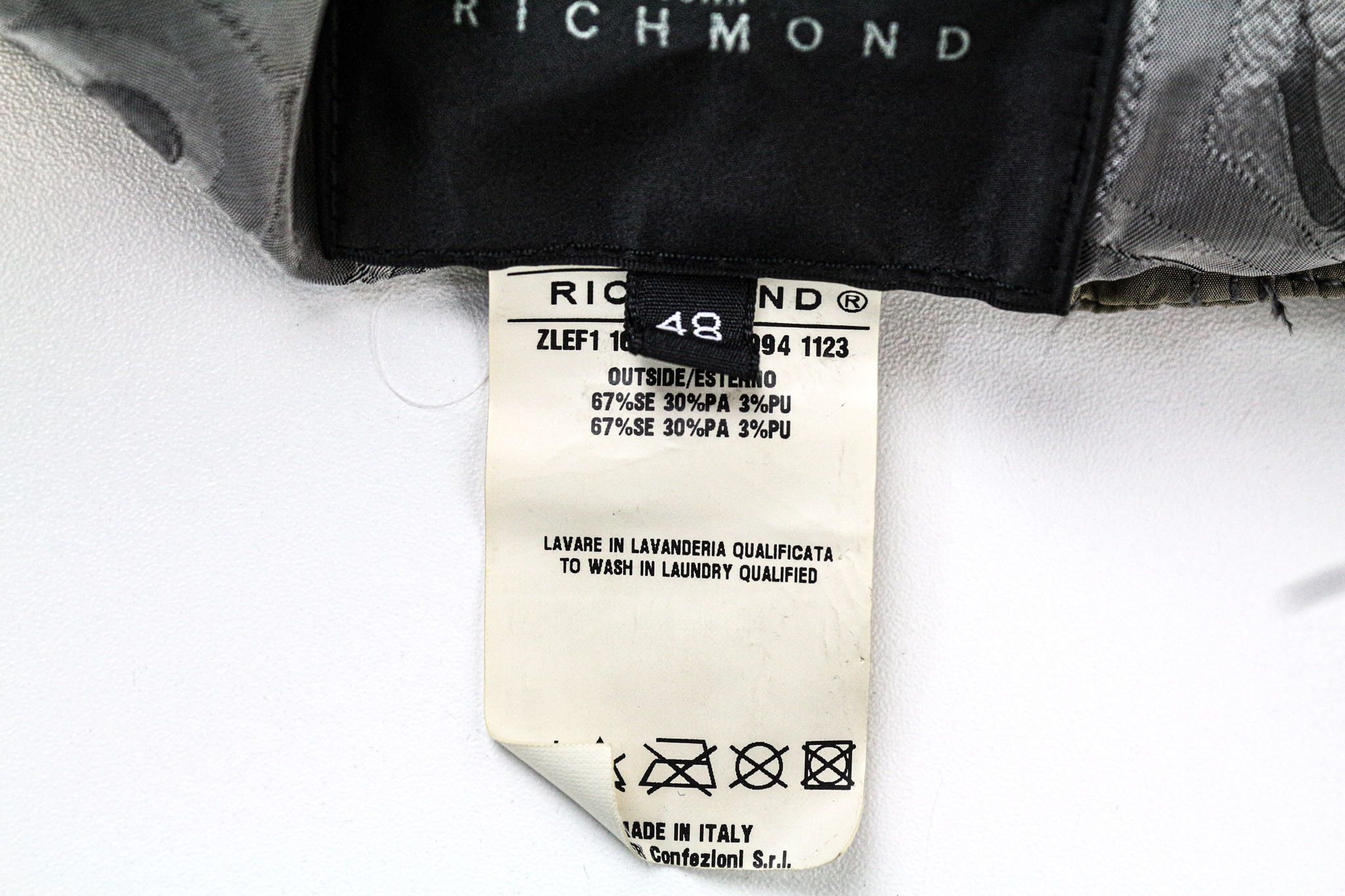 John Richmond EU48 Khaki Green Silk Blend Jacket 74999 Size US M / EU 48-50 / 2 - 6 Thumbnail