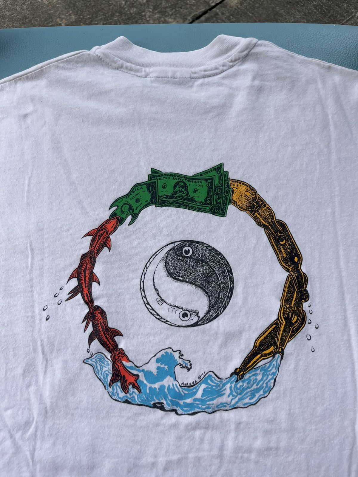 Vintage Vintage Yin Yang Marilee 1991’s Artwork Pocket Tshirt Size US L / EU 52-54 / 3 - 9 Thumbnail