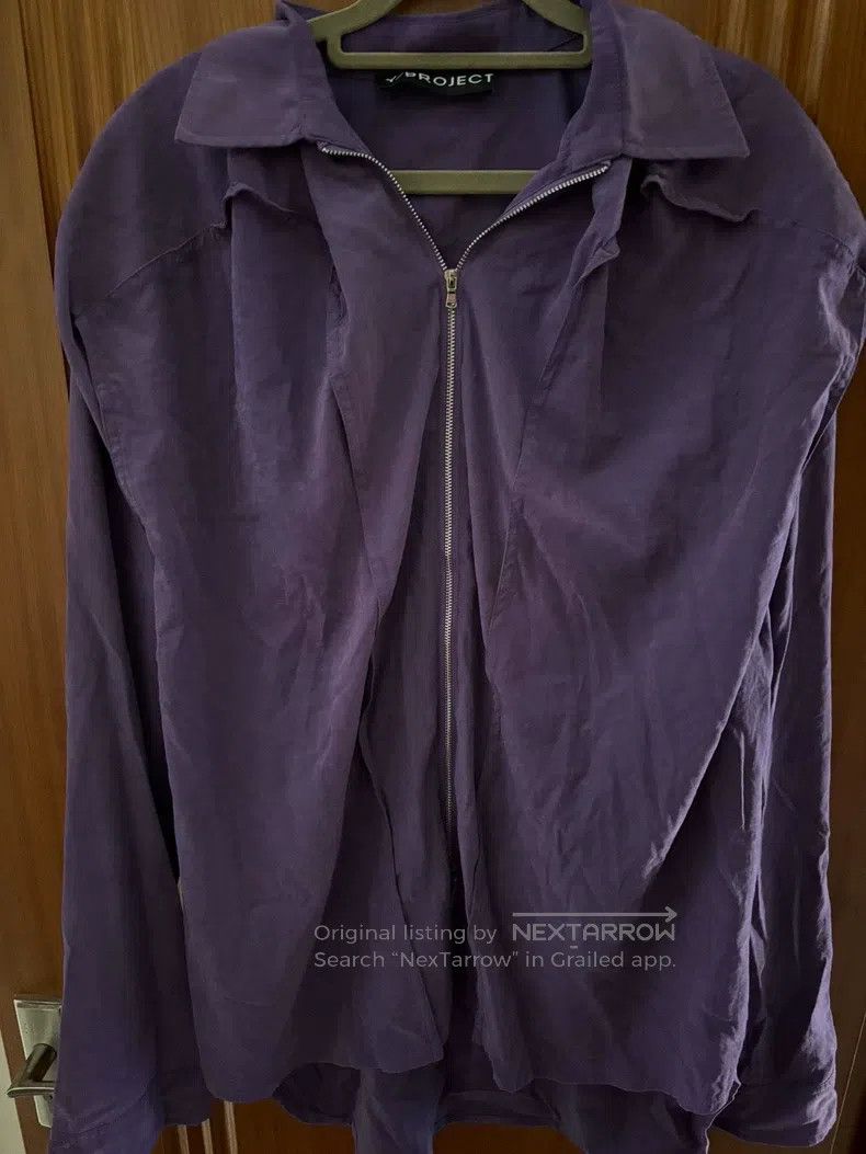 Y/Project Y/PROJECT Size M Double zipper pleated lapel purple shirt l Size US M / EU 48-50 / 2 - 1 Thumbnail