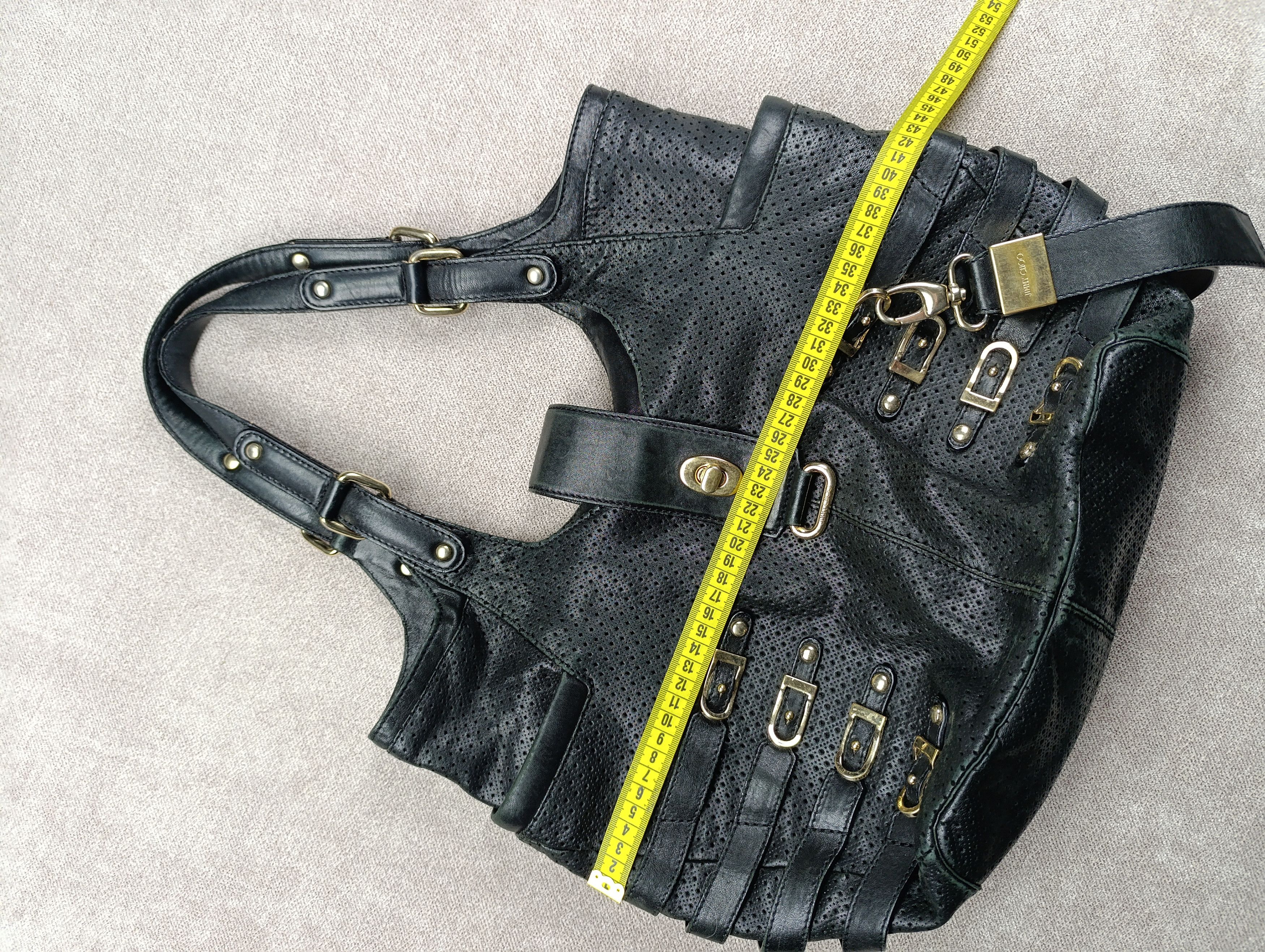 Jimmy Choo Jimmy Choo Black Perforated Leather Gold Hardware Bree Bag Size ONE SIZE - 24 Thumbnail