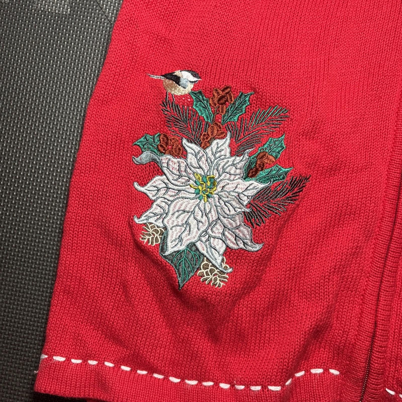 Blair VTG 90s Blair Sweater Womens XL Bird Vest Red Granny Top Size XL / US 12-14 / IT 48-50 - 2 Thumbnail