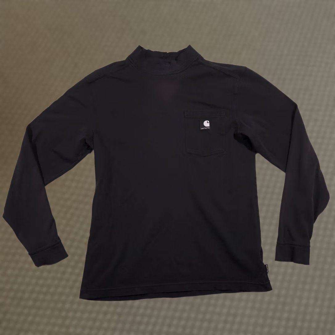 Carhartt Carhartt Shirt Mens Medium Black Mock Neck Long Sleeve Pocket Work Dry Tee Size US M / EU 48-50 / 2 - 1 Thumbnail