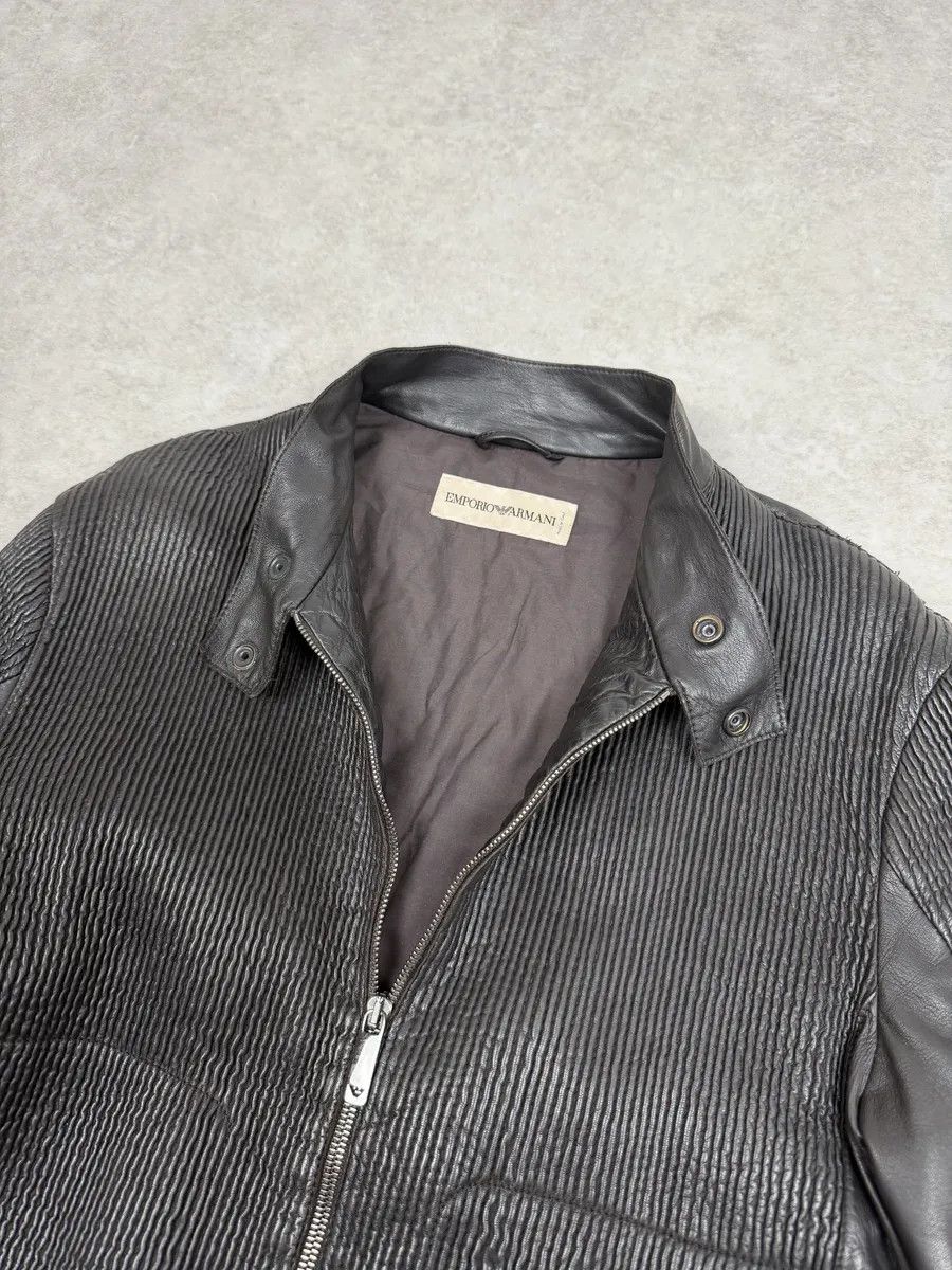 Emporio Armani AW2005 Emporio Armani Biker Black Lines Leather Jacket Size US M / EU 48-50 / 2 - 5 Thumbnail