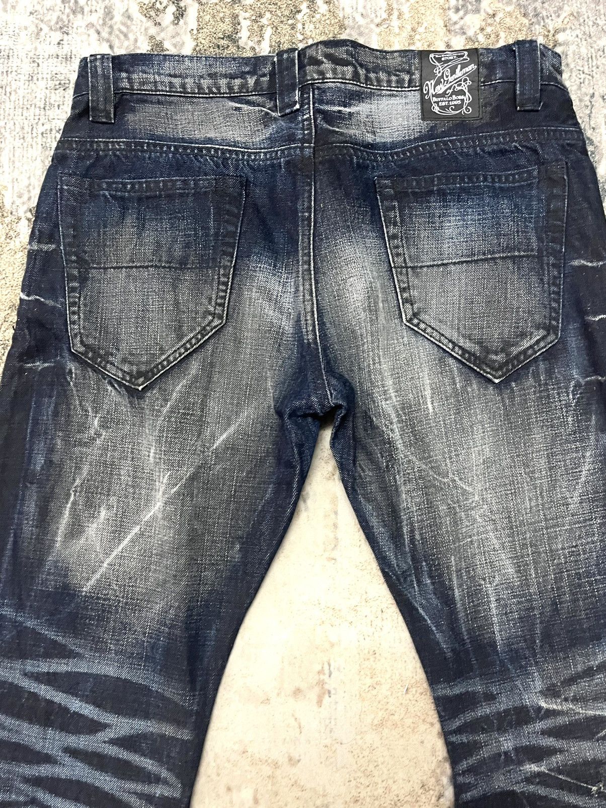 Buffalo Bobs Denim Blue Jeans Thunder art Design