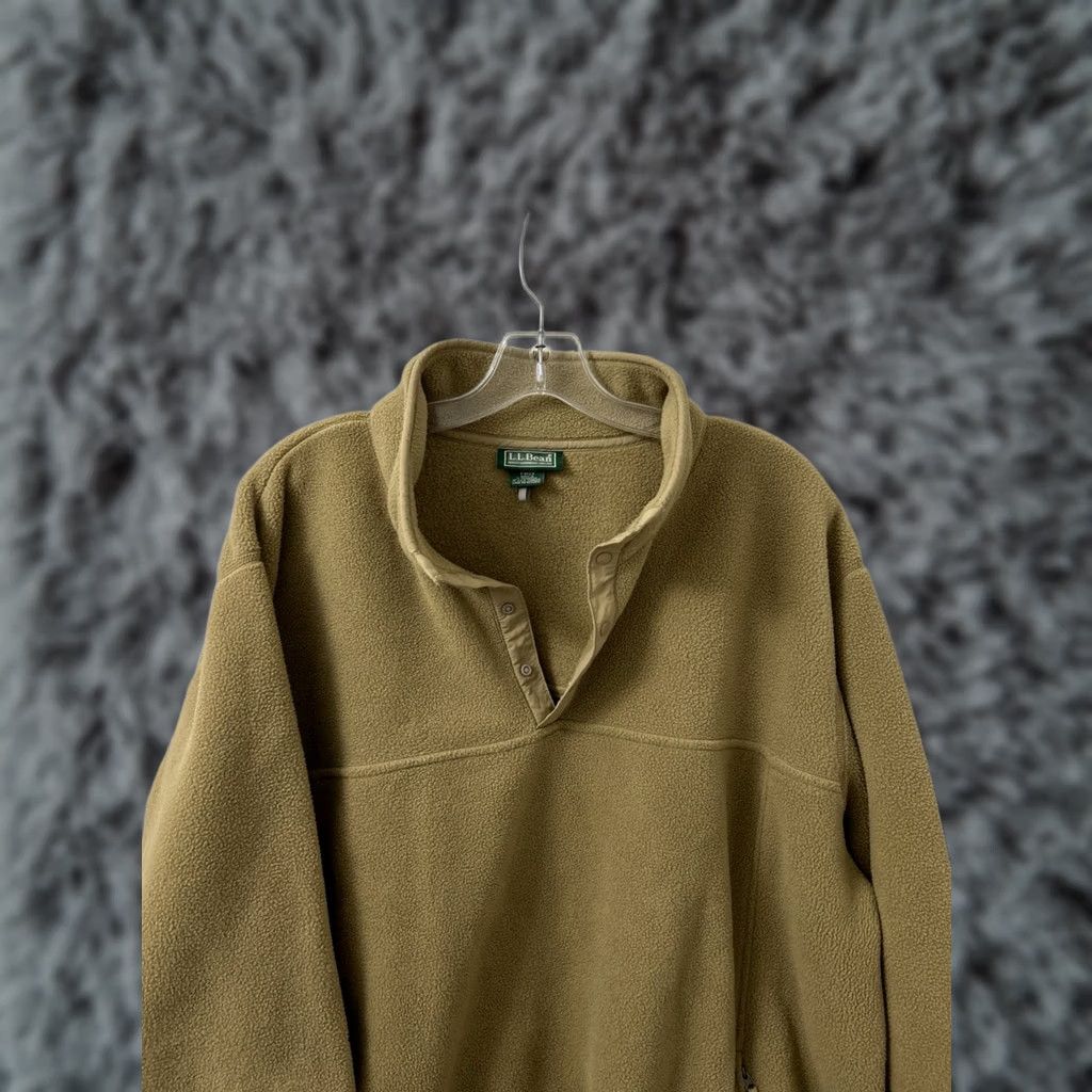 Vintage LL Bean Polartec Fleece Pullover Mens 2XL Tan Khaki Snap T Sweater Jacket 0BFC3 Size US XXL / EU 58 / 5 - 1 Thumbnail