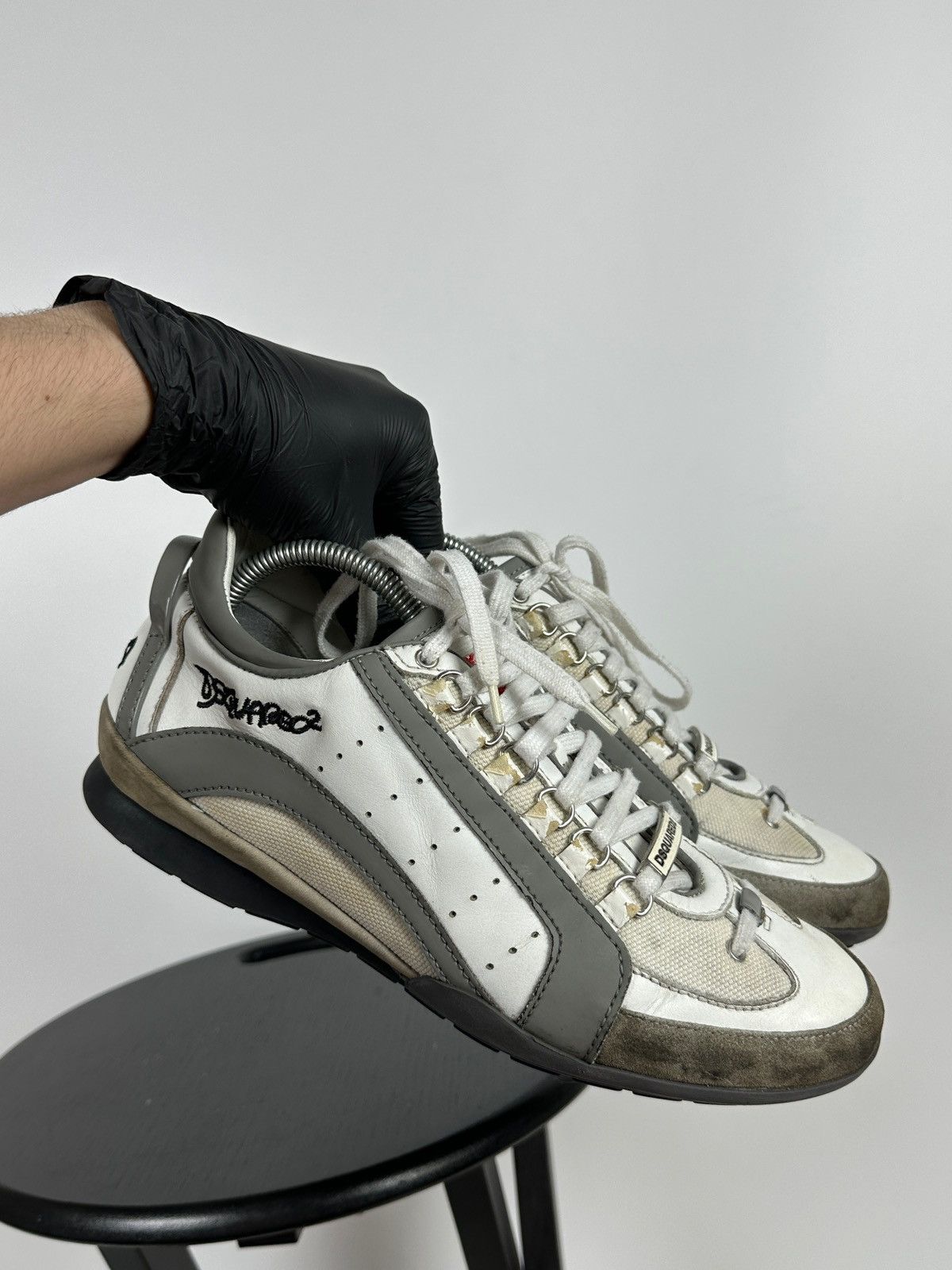 Dsquared2 Dsquared2 Get In The Fast Line Leather Low Sneakers Size US 9 / EU 42 - 9 Thumbnail