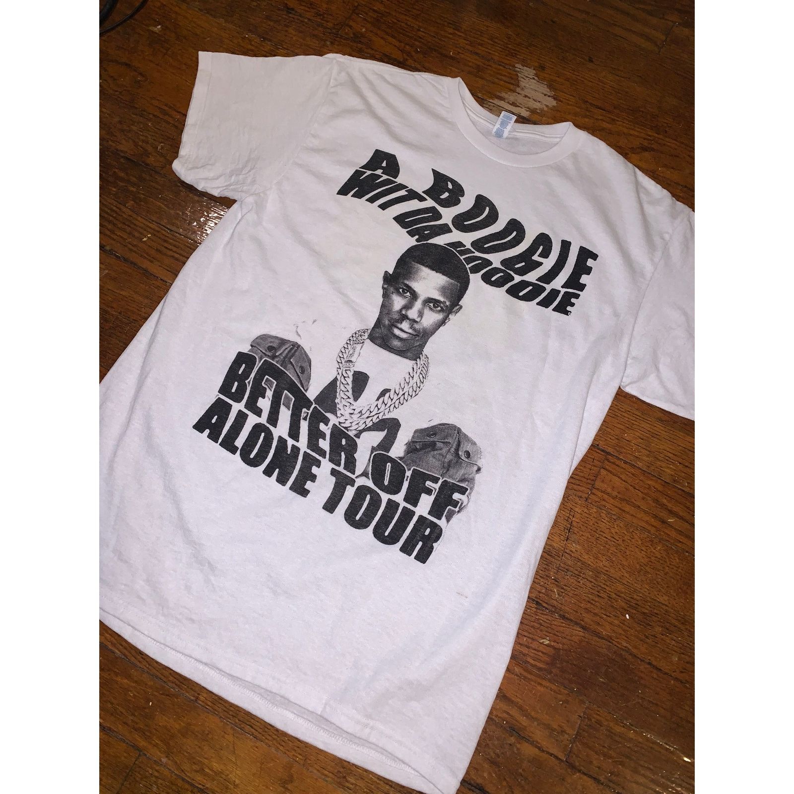 Band Tees A Boogie Wit Da Hoodie Tour T Shirt Better Off Alone White M Size US M / EU 48-50 / 2 - 5 Thumbnail