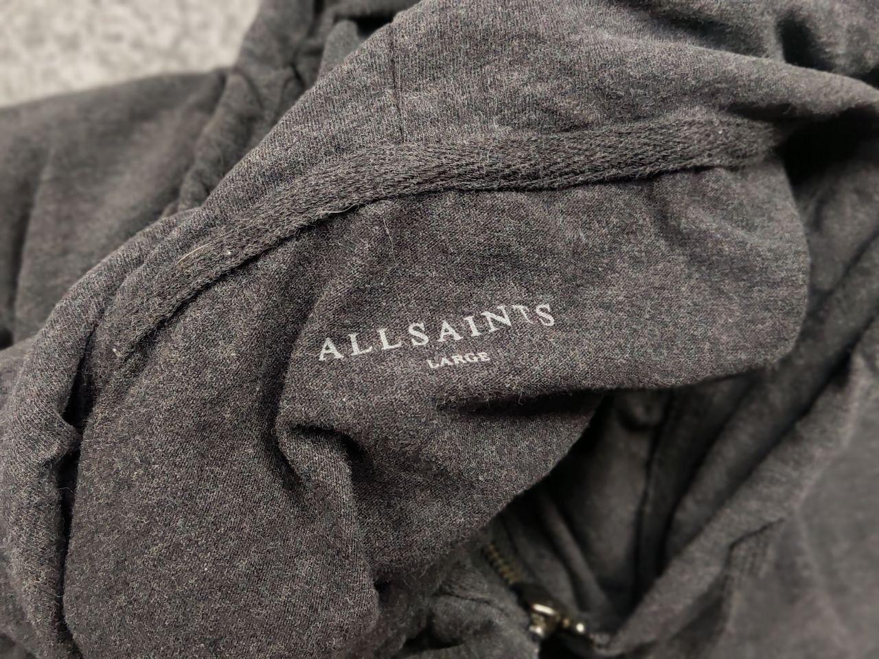 Allsaints Allsaints Brace Dark Gray Full Zip Light Hoodie Size US L / EU 52-54 / 3 - 17 Thumbnail